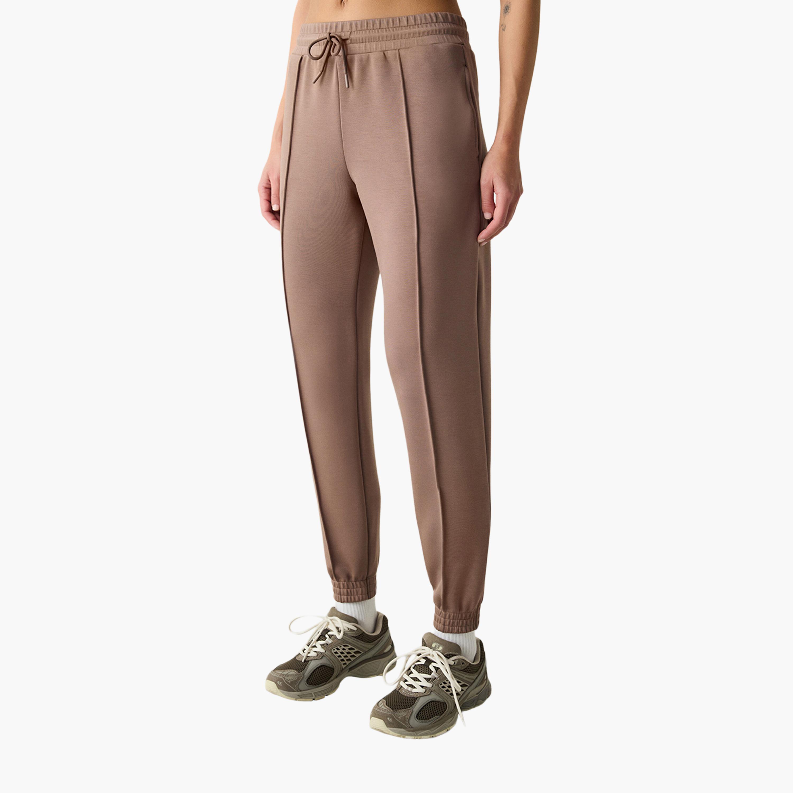 Penti Brown Tapered Women's Active Joggers-women-clothing-bottoms-joggers-image-2