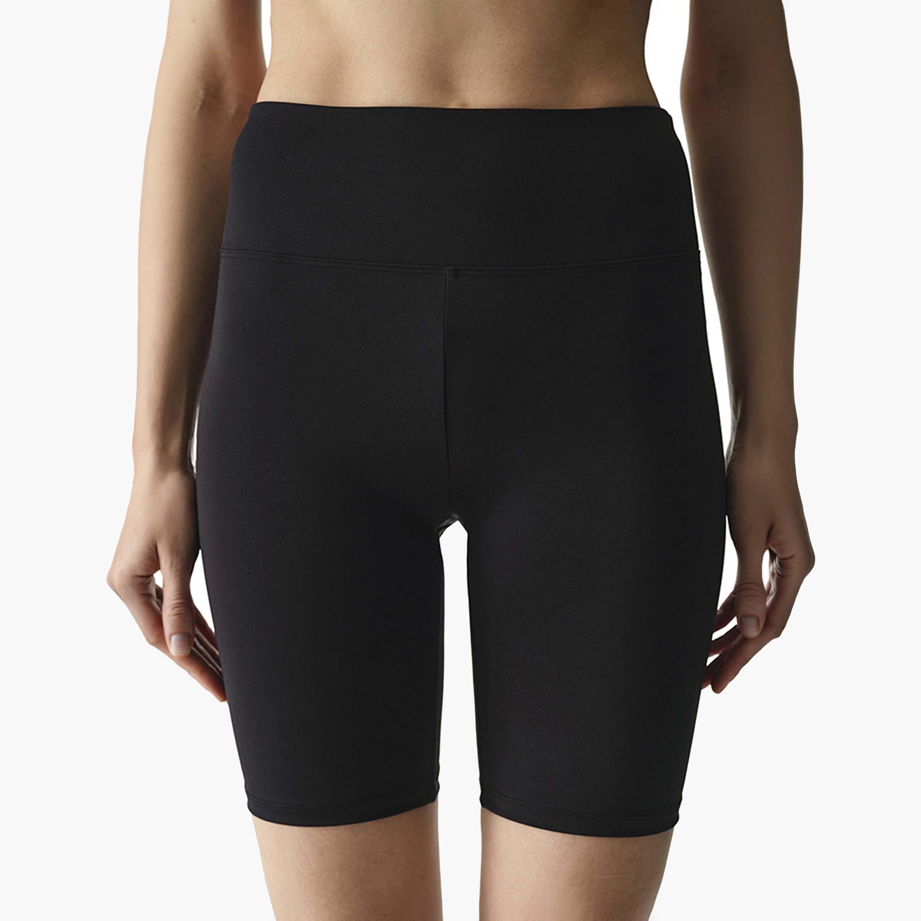 شورت سادة بخصر مرتفع للنساء من بينتي-women-clothing-sportswearandactivewear-bottoms-athleticskirtsandshorts-image-1