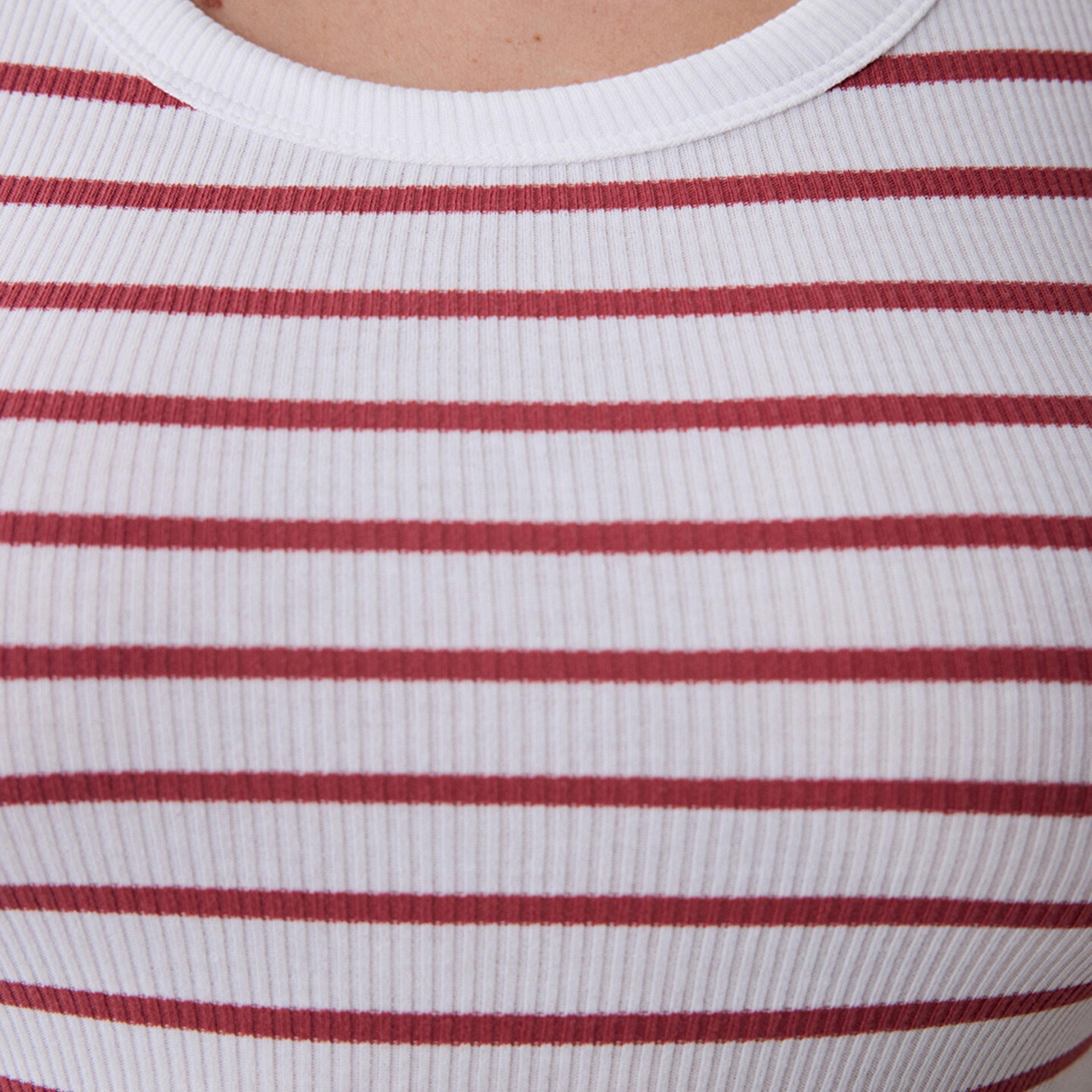 بلوزة نسائية بدون أكمام مضلعة ومخططة ورقبة دائرية من بينتي-women-clothing-shirtsandblouses-blouses-image-5
