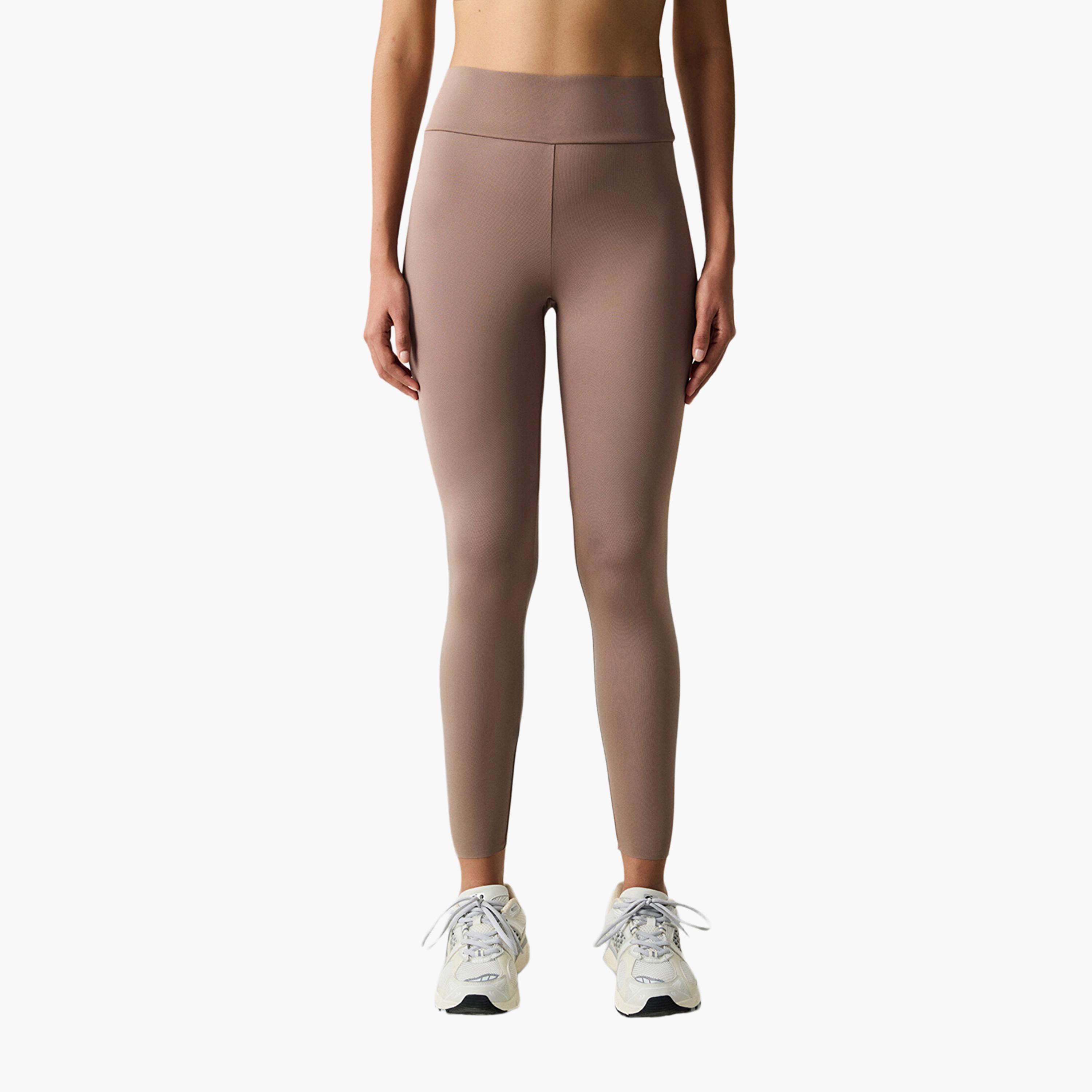 بنطال ضيق نسائي رياضي ضيق بني اللون من بينتي-women-clothing-sportswearandactivewear-bottoms-leggings-image-1