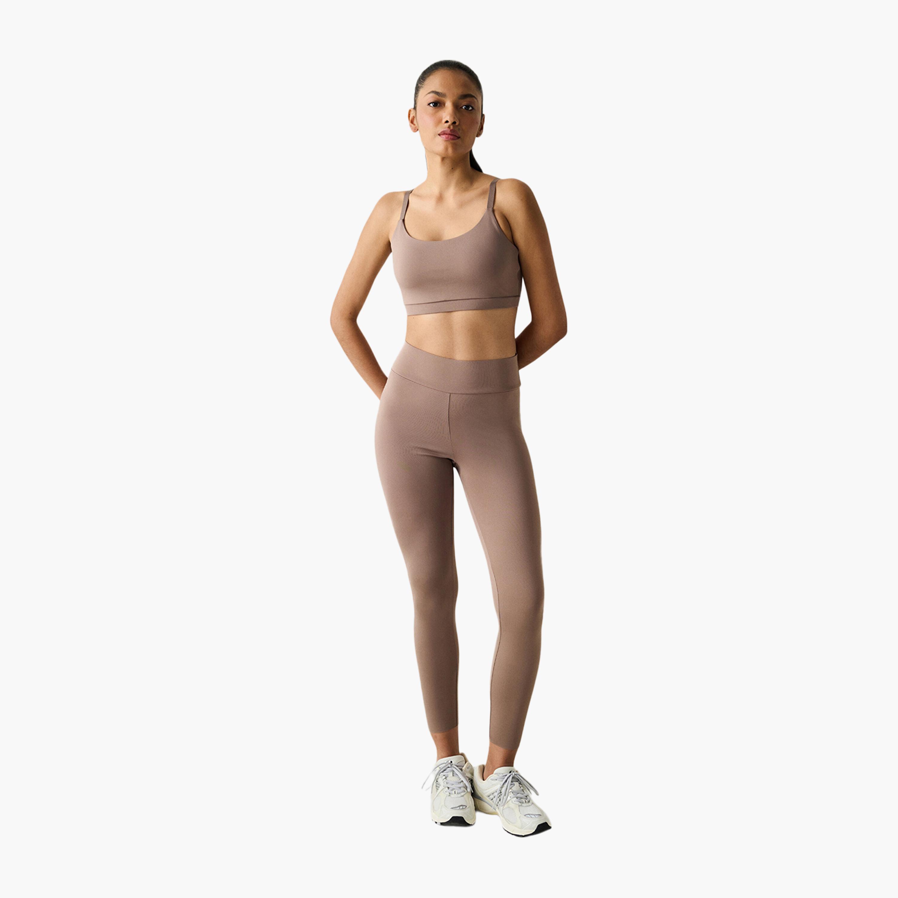 بنطال ضيق نسائي رياضي ضيق بني اللون من بينتي-women-clothing-sportswearandactivewear-bottoms-leggings-image-2