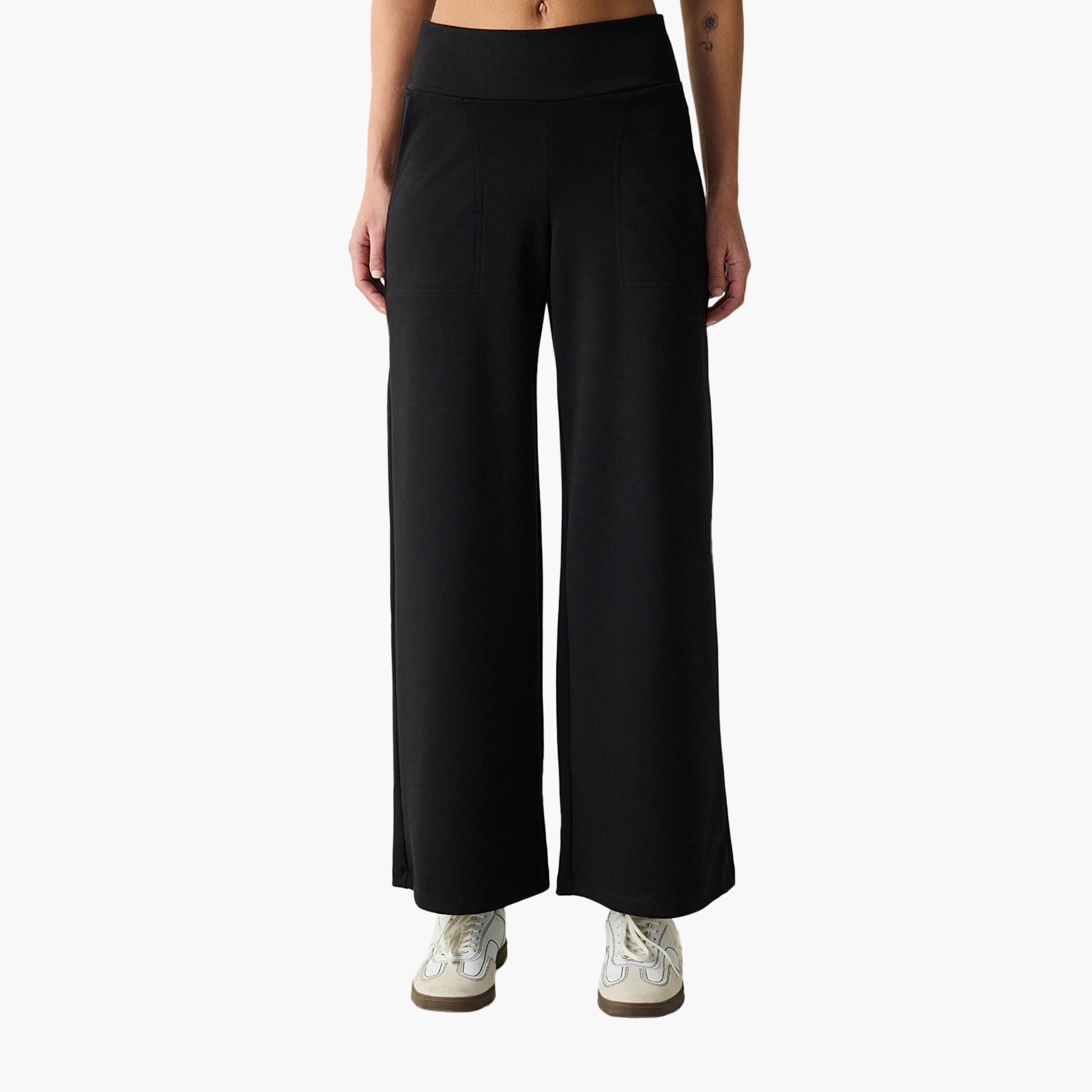 Penti Black Wide Leg Women's Trousers-women-clothing-bottoms-trousers-image-1