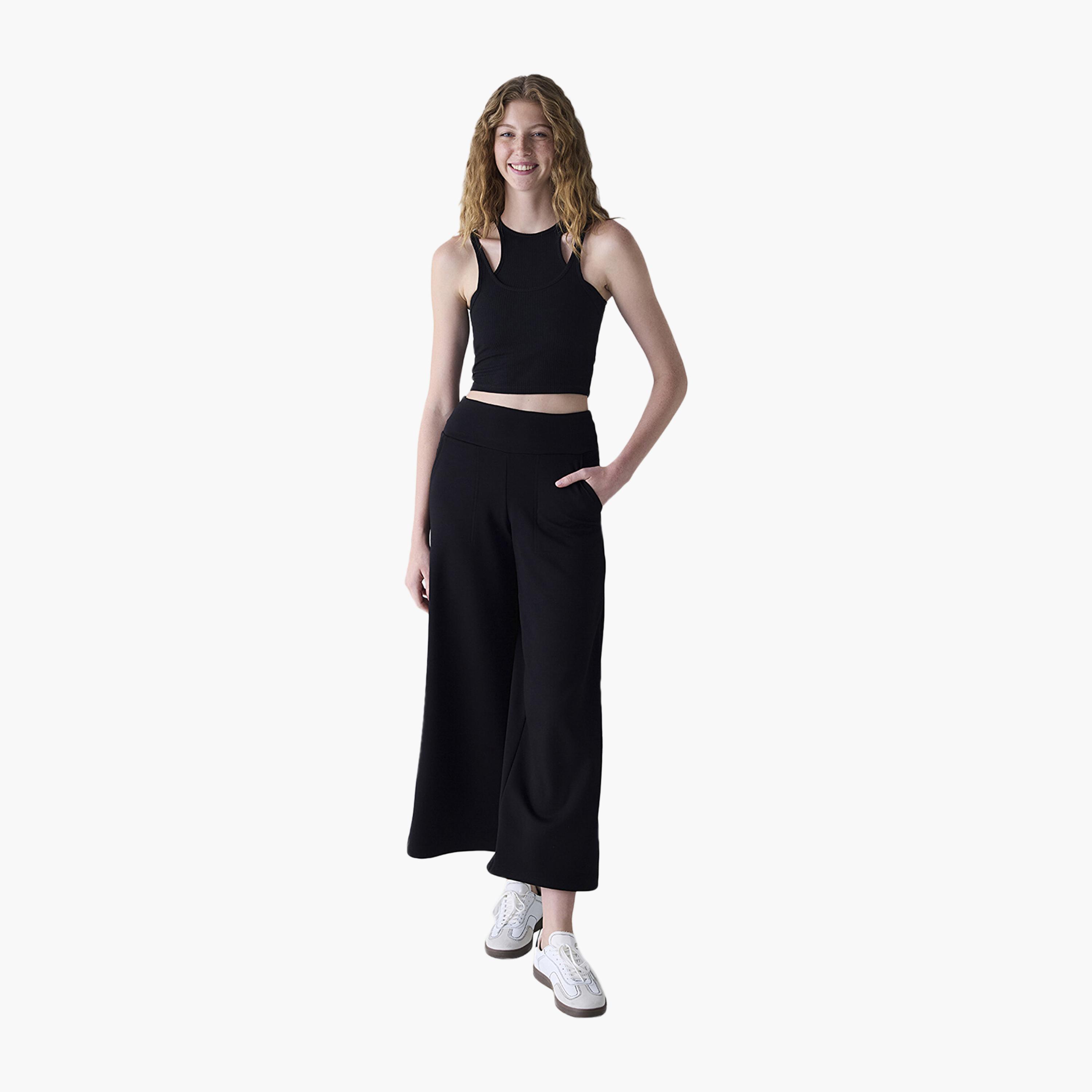 Penti Black Wide Leg Women's Trousers-women-clothing-bottoms-trousers-image-2