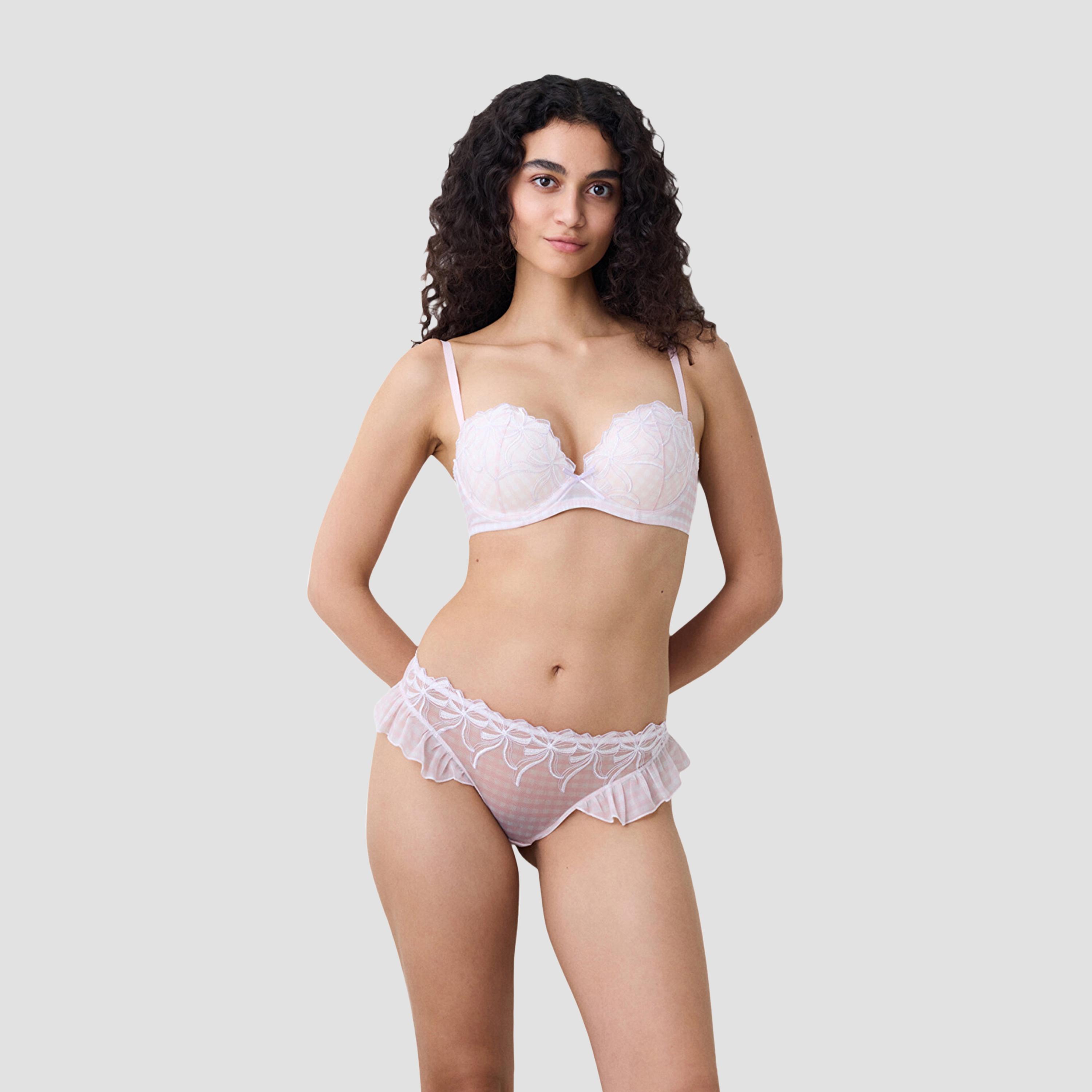 Penti Heart Broderie Pink Wired Medium Support Padded Women's Balconette Bra-women-clothing-lingerie-bras-image-3