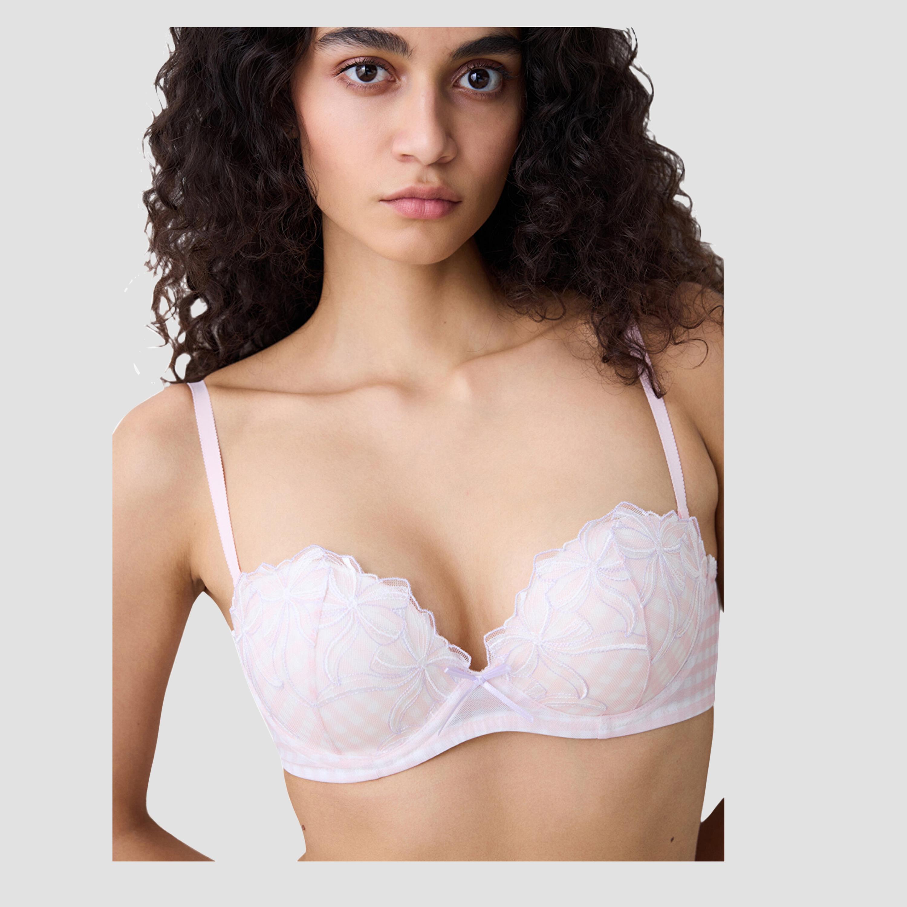 Penti Heart Broderie Pink Wired Medium Support Padded Women's Balconette Bra-women-clothing-lingerie-bras-image-4