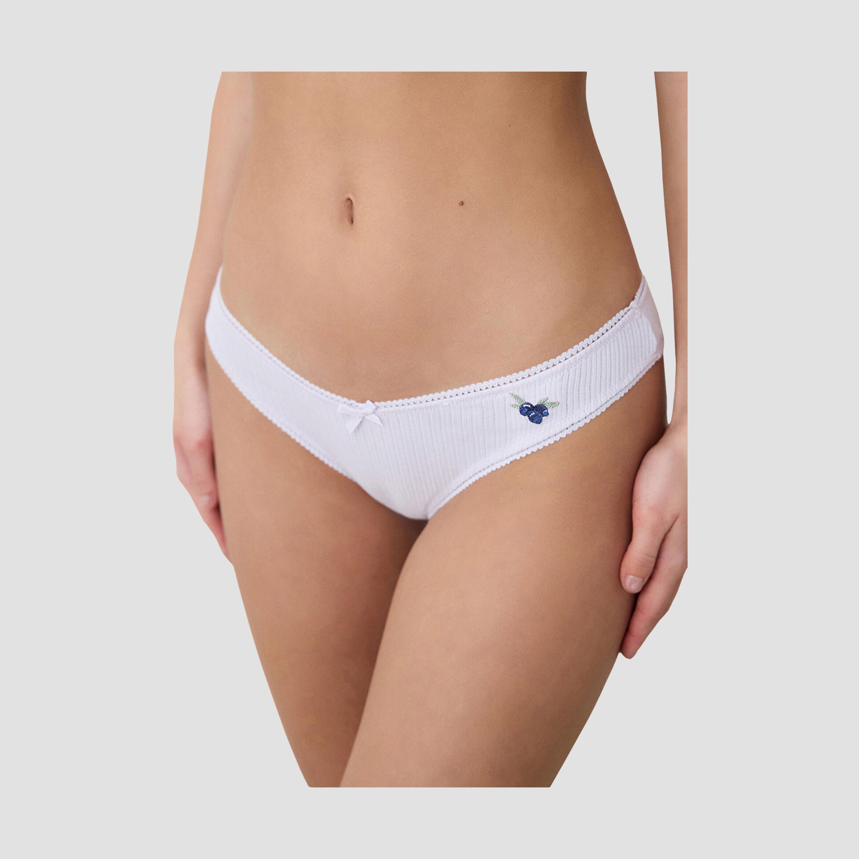 Penti Pointelle White Medium Coverage Women's Bikini Panty-women-clothing-lingerie-panties-image-3