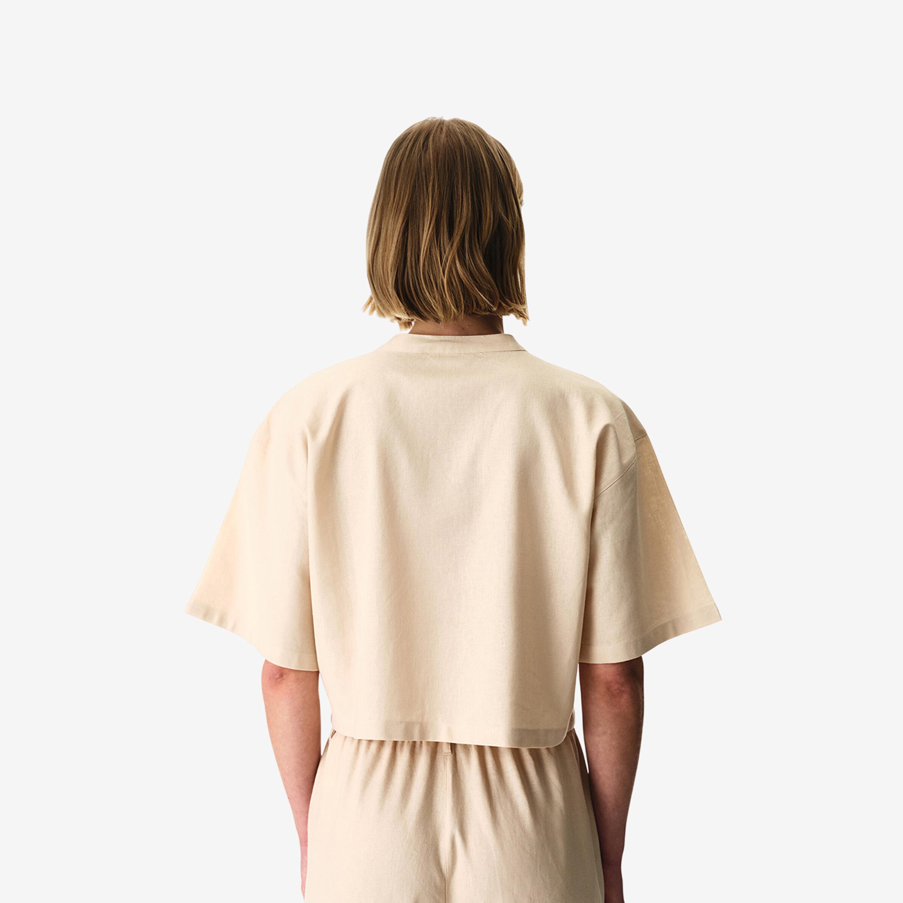 Penti Relaxed Fit Plain Mandarin Collar Short Sleeves Women's Shirt-women-clothing-swimandbeach-beachwear-image-3