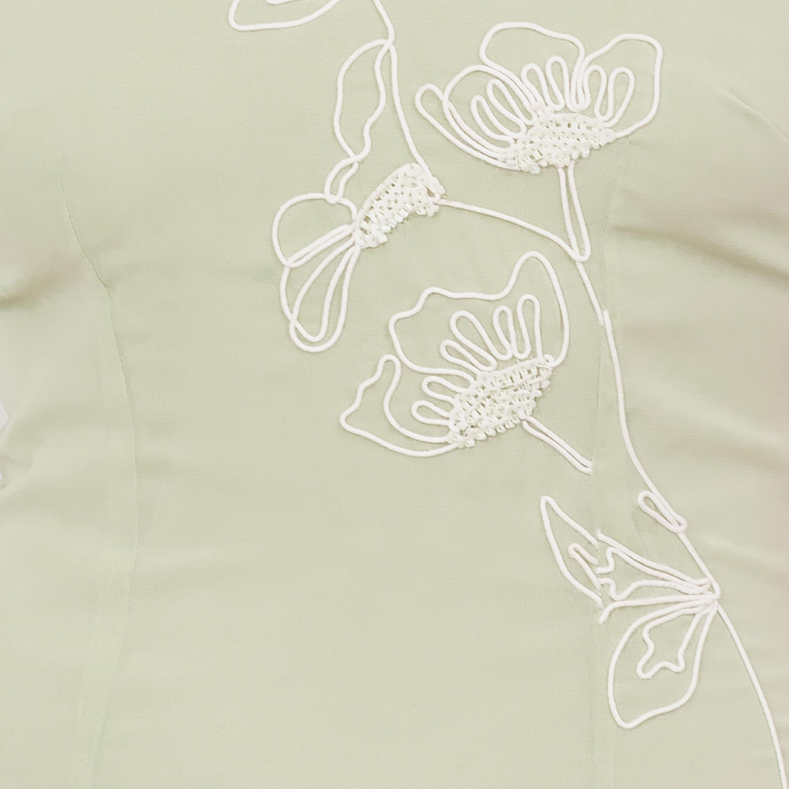 Maya Deluxe Meadow Green Floral Embroidered Georgette Halter Neck Women's Maxi Dress-women-clothing-dresses-image-6