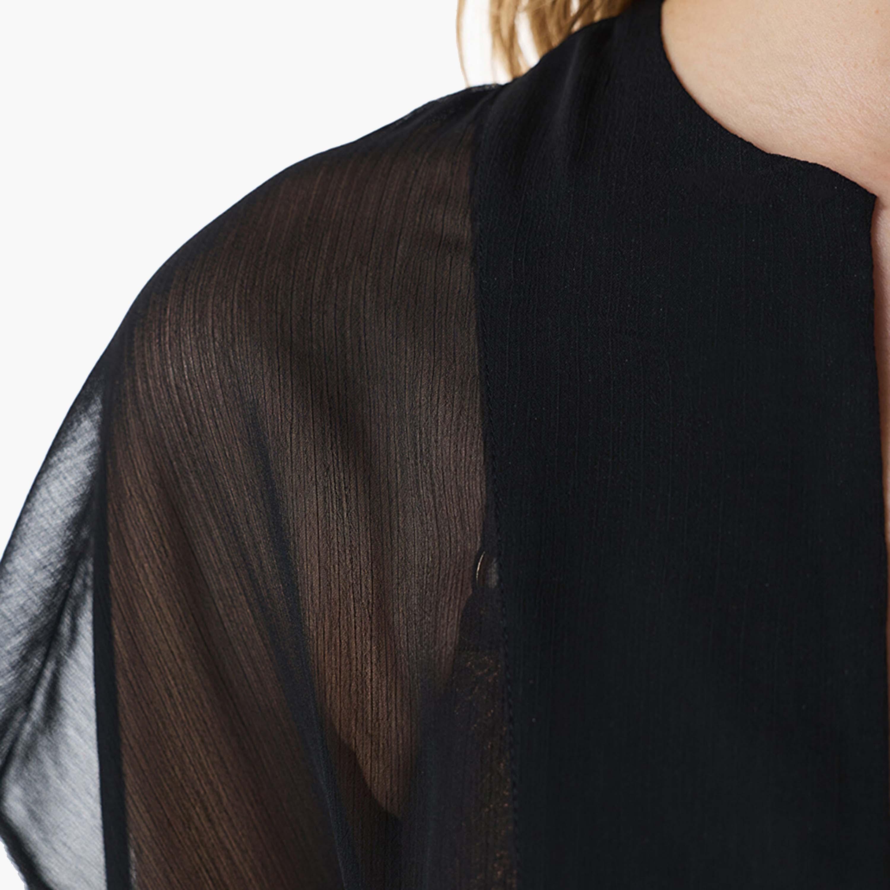 كاش مايوه سادة بأكمام قصيرة وفتحة رقبة سبعة للنساء من بينتي-women-clothing-swimandbeach-coverups-image-5