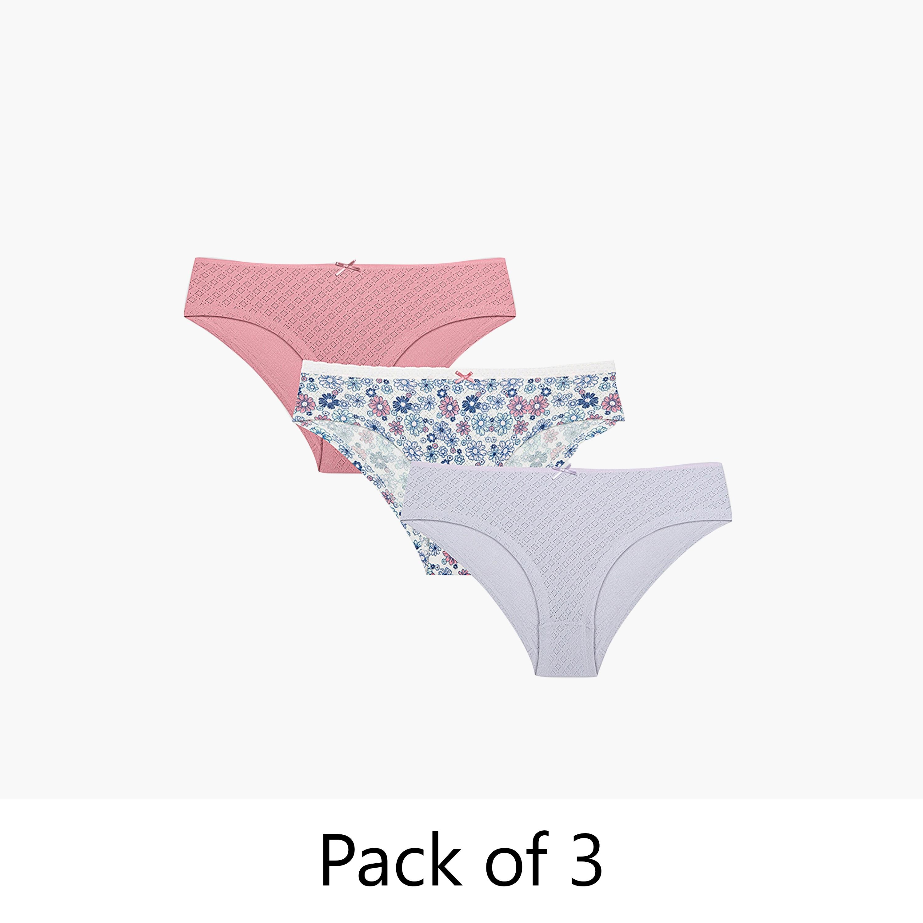 Penti Pack of 3 Spring Garden Pointel Multicolour Cotton Medium Coverage Women's Hipster Panty-women-clothing-lingerie-panties-image-1