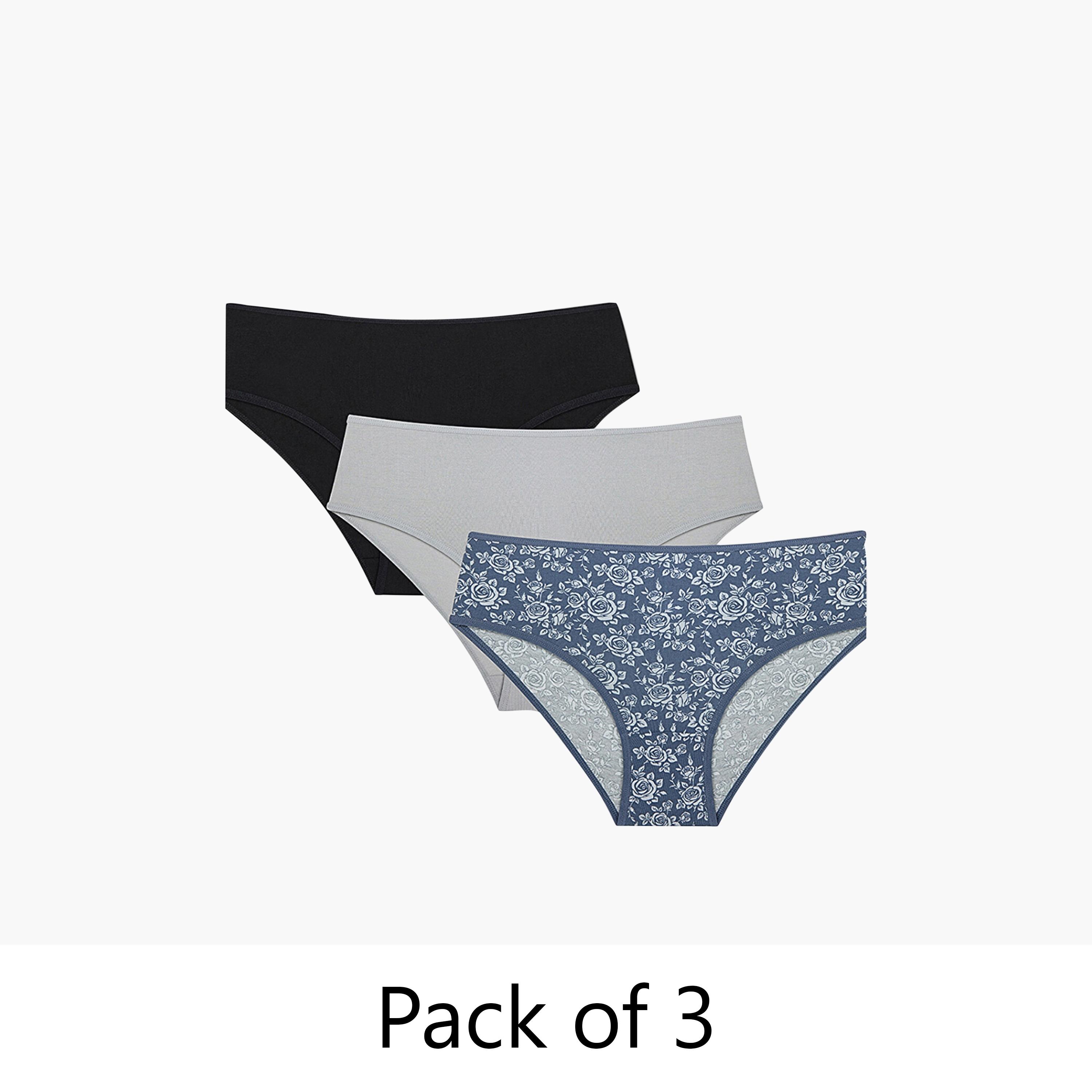 Penti Pack of 3 Simple Rose Multicolour Medium Coverage Women's Bikini Panty-women-clothing-lingerie-panties-image-1