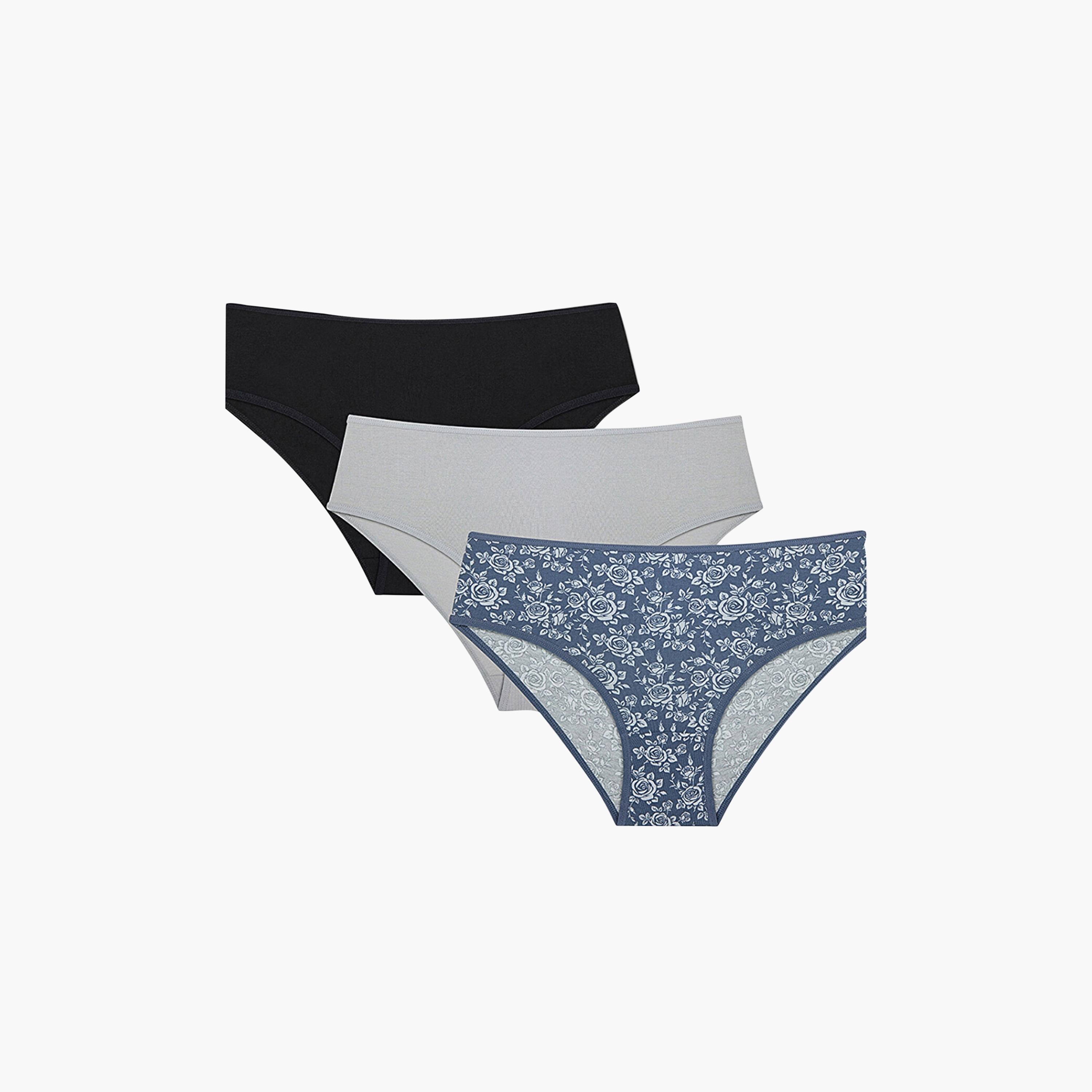 Penti Pack of 3 Simple Rose Multicolour Medium Coverage Women's Bikini Panty-women-clothing-lingerie-panties-image-2