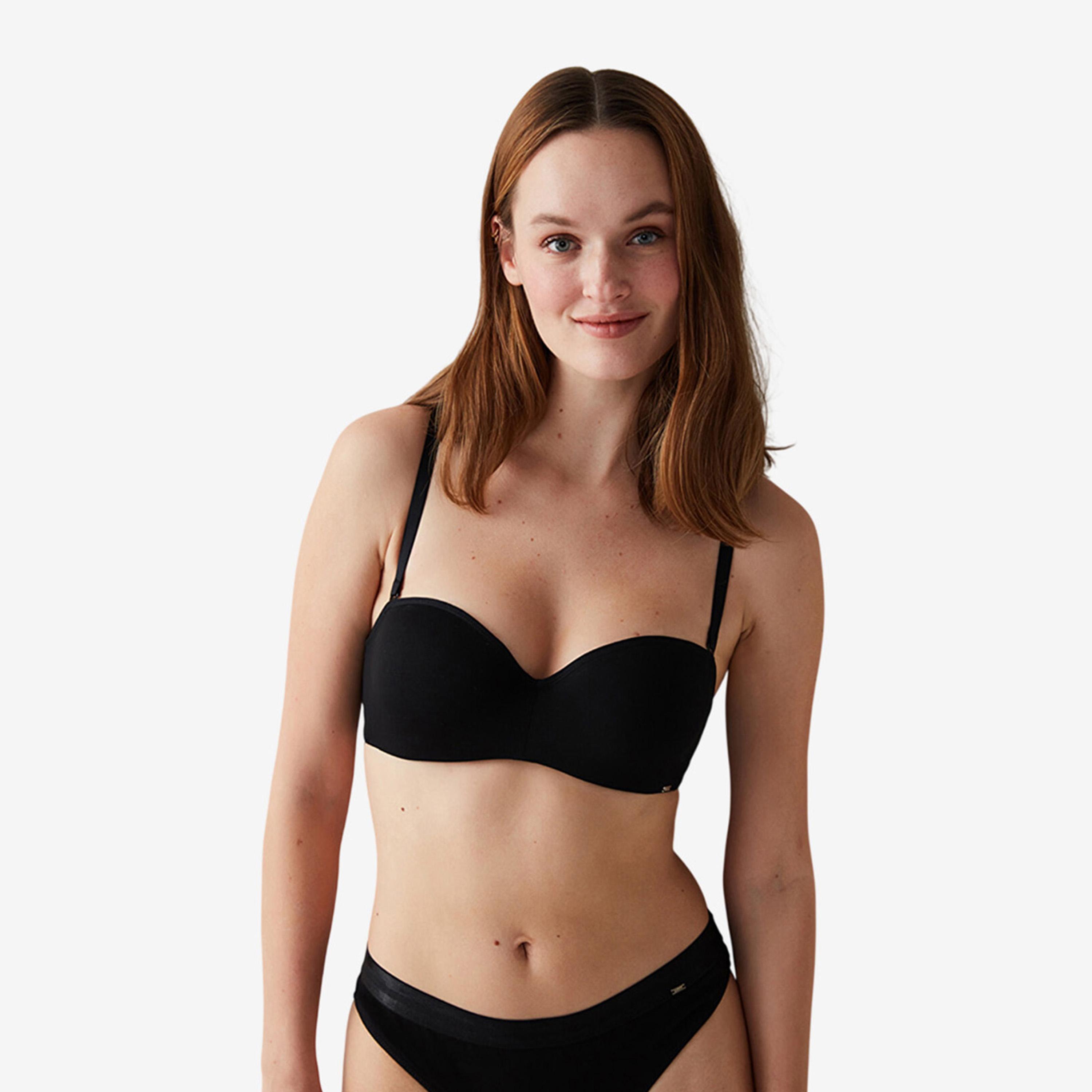Penti Angelina Black Cotton Wired Light Support Padded Women's Balconette Bra-women-clothing-lingerie-bras-image-2