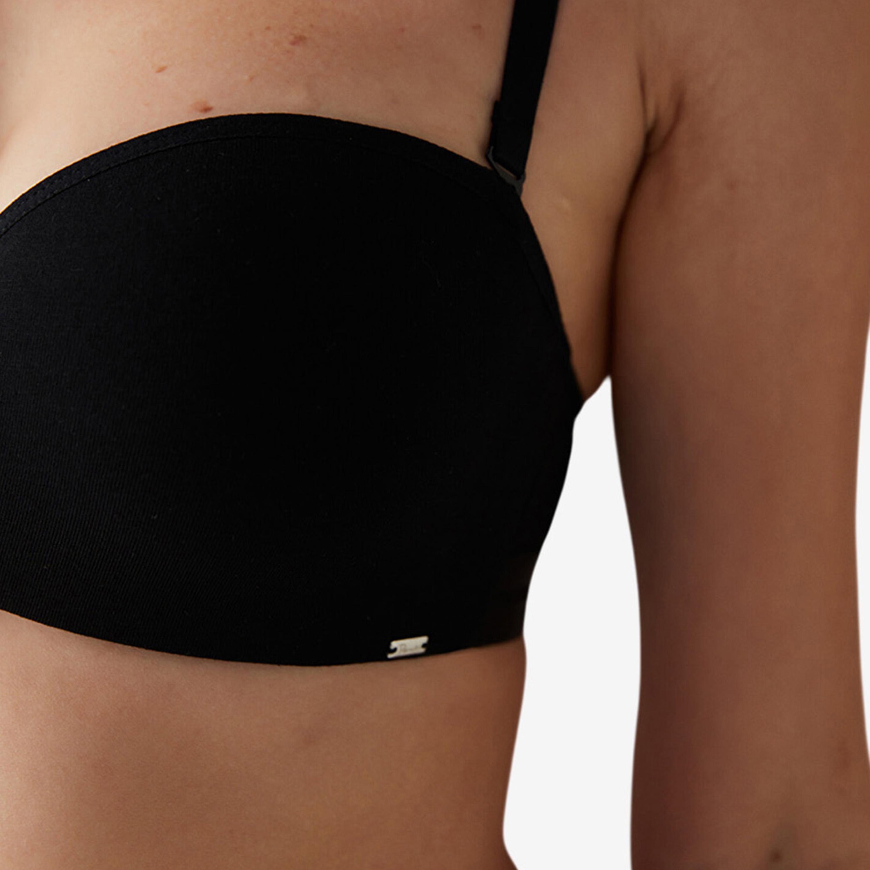 Penti Angelina Black Cotton Wired Light Support Padded Women's Balconette Bra-women-clothing-lingerie-bras-image-3