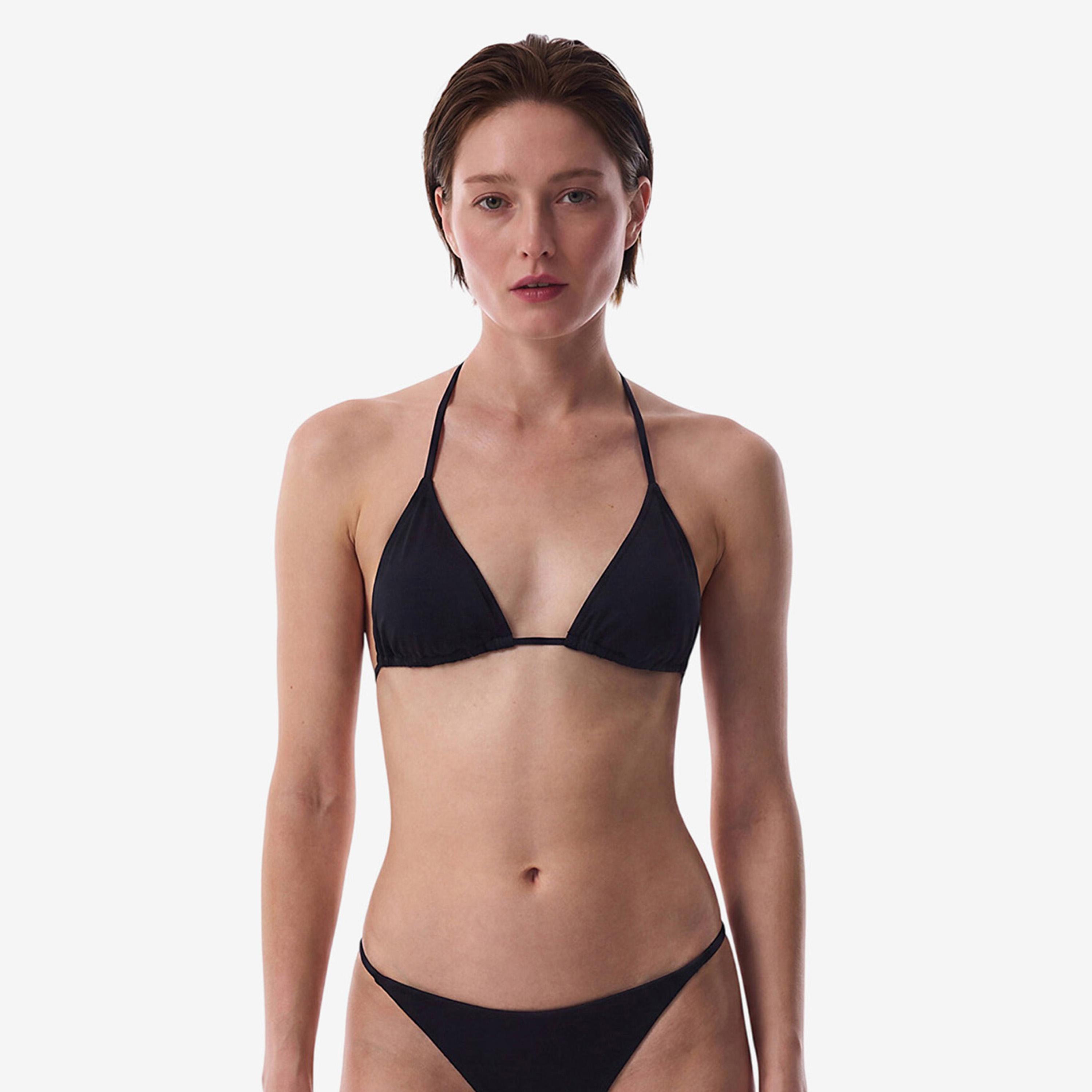 قطعة علوية لمايوه بيكيني حريمي سادة بربطة عنق (هالتر) باللون الأسود من بينتي-women-clothing-swimandbeach-swim-bikinis-image-2