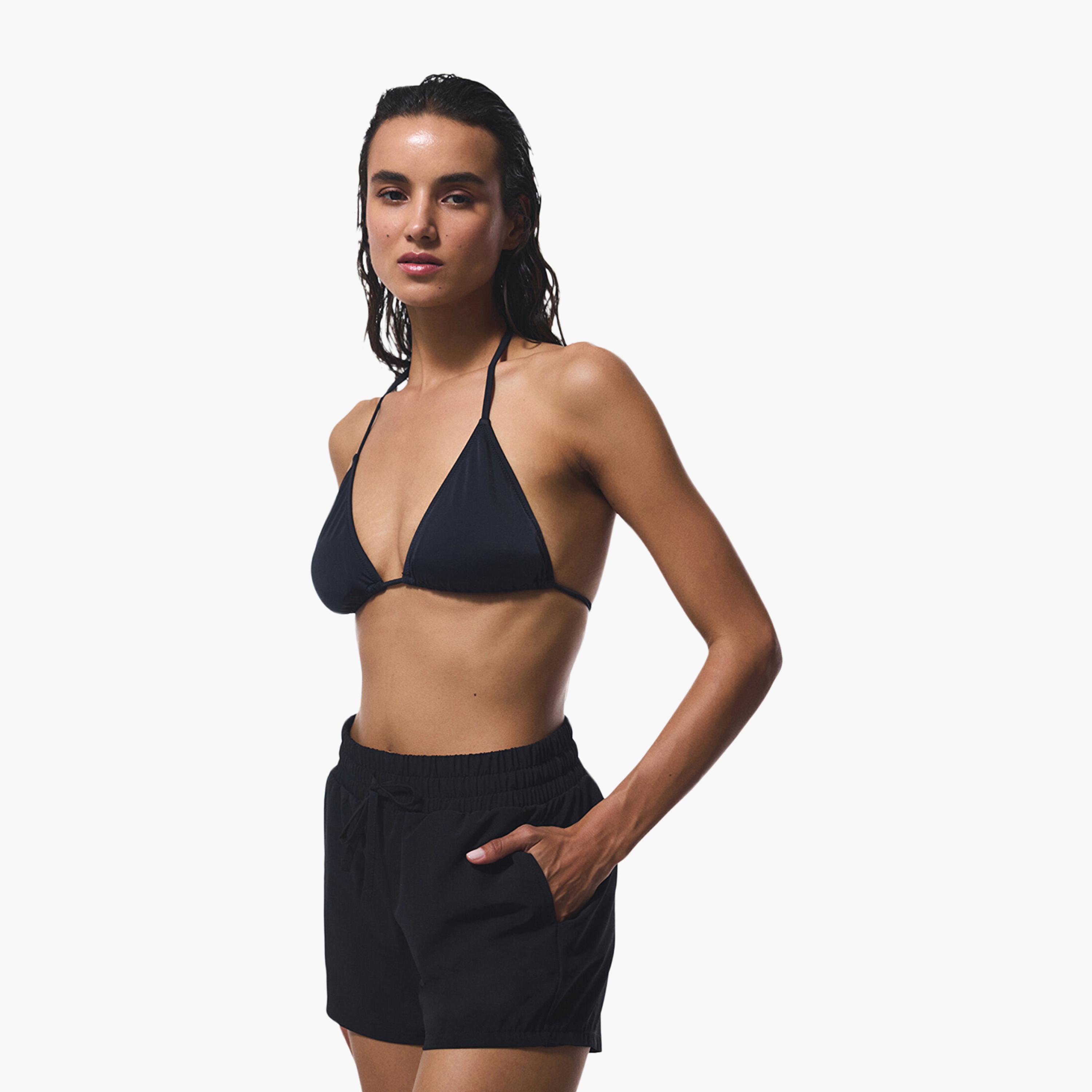 شورت سباحة نسائي سادة أسود من بينتي-women-clothing-swimandbeach-beachwear-image-2