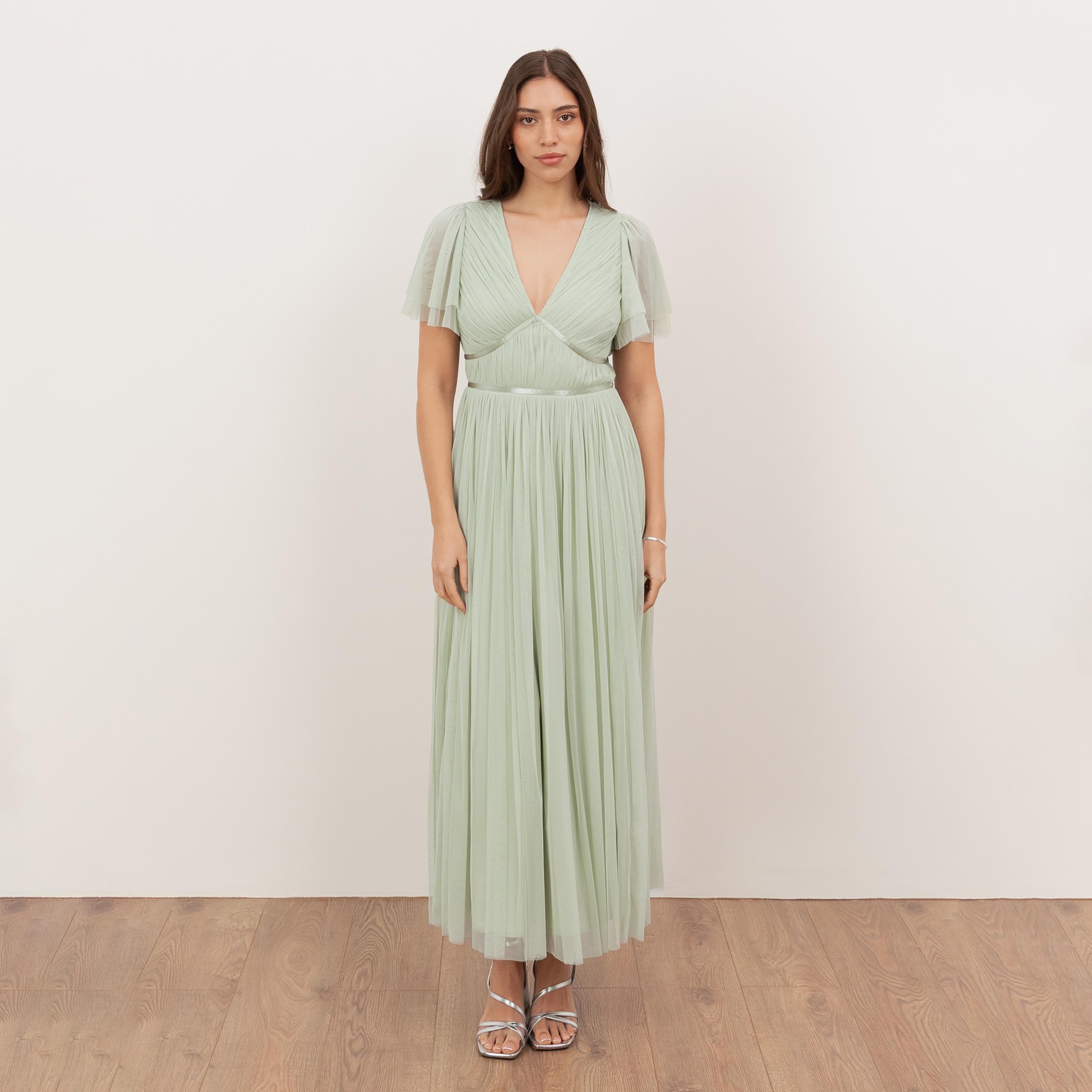 Anaya With Love Tulle Flutter Sleeves Fit & Flared Women's Maxi Dress-women-clothing-dresses-image-1