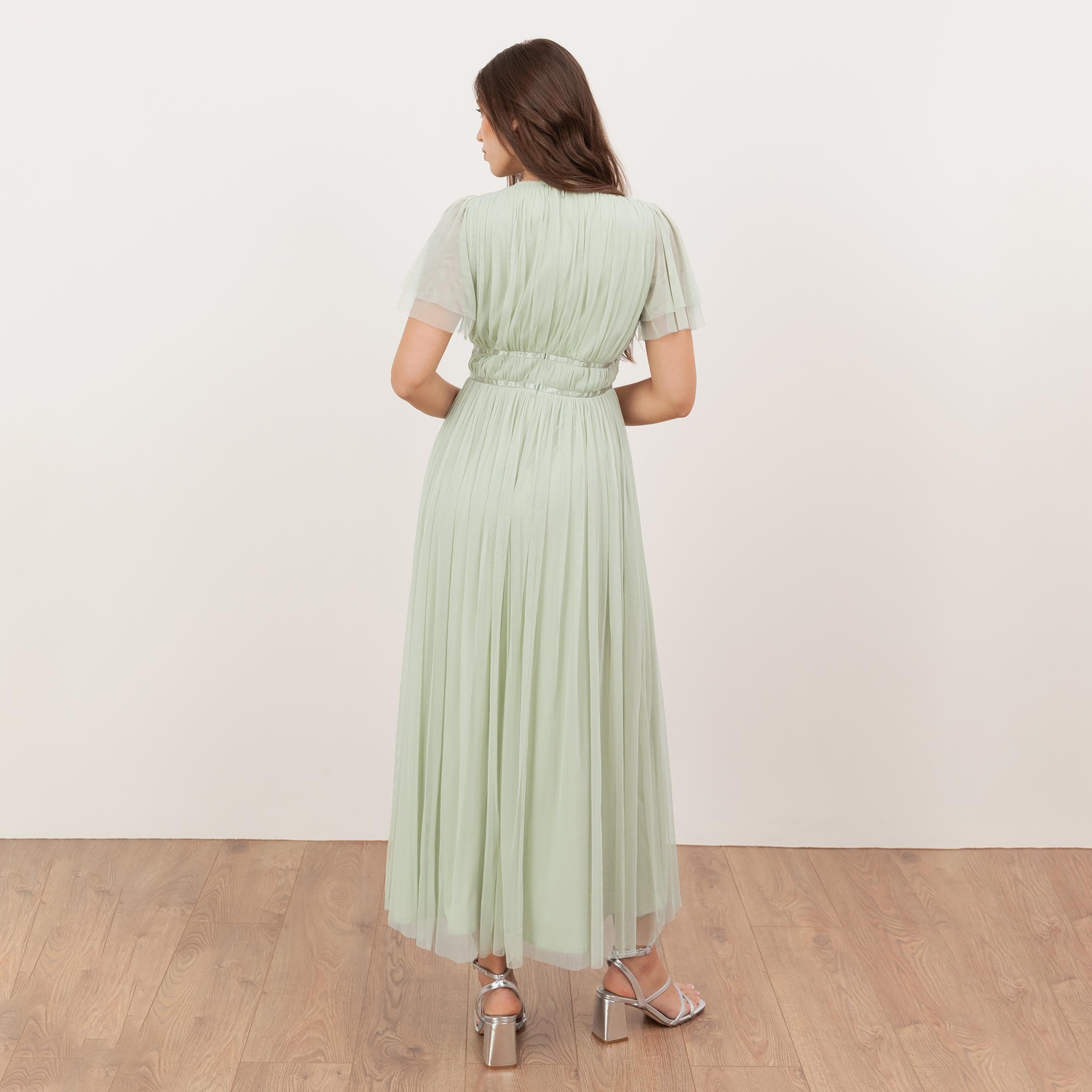 Anaya With Love Tulle Flutter Sleeves Fit & Flared Women's Maxi Dress-women-clothing-dresses-image-2