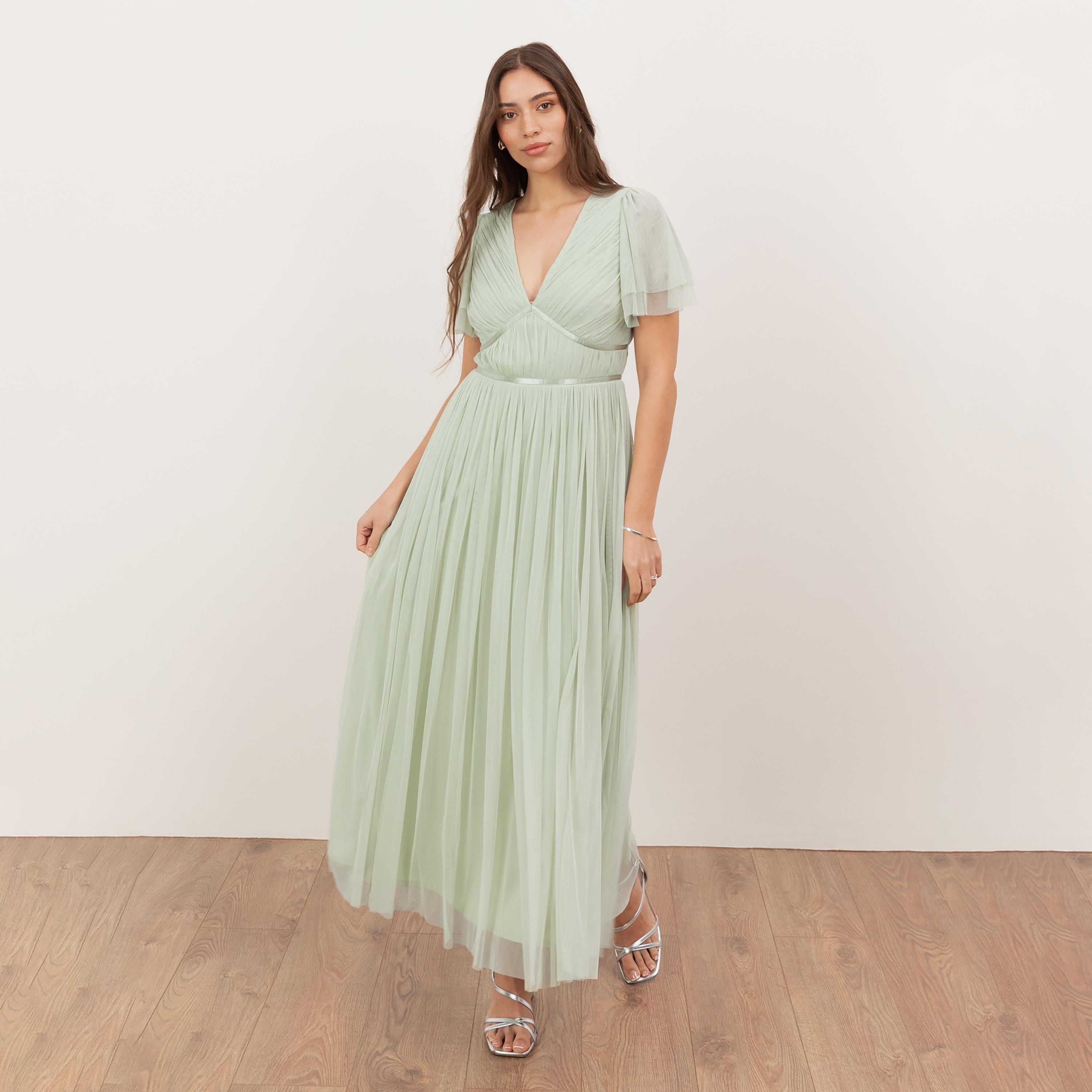 Anaya With Love Tulle Flutter Sleeves Fit & Flared Women's Maxi Dress-women-clothing-dresses-image-3