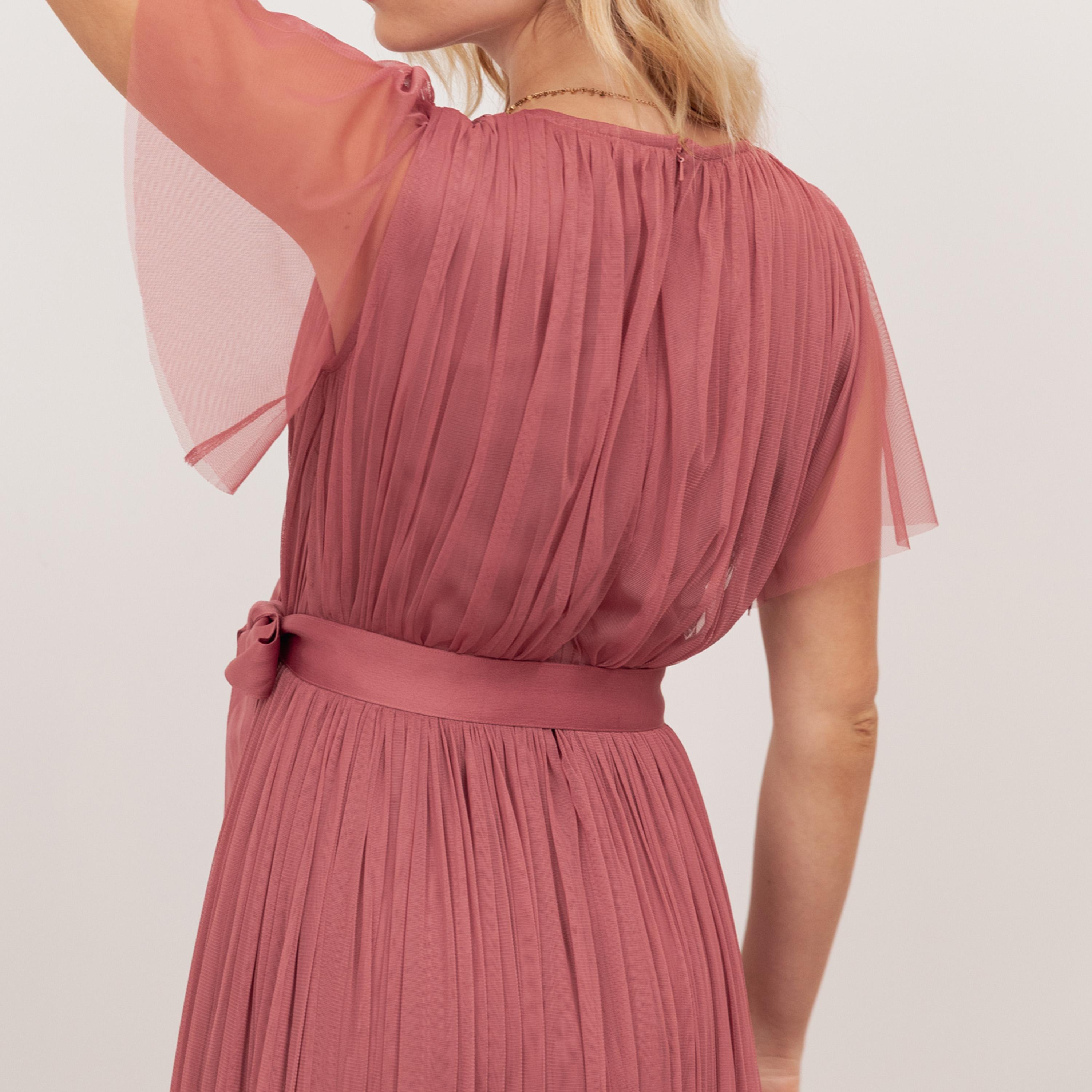 Anaya With Love Faded Rose Tulle Surplice Neck Flutter Sleeves Fit & Flared Women's Maxi Dress-women-clothing-dresses-image-4