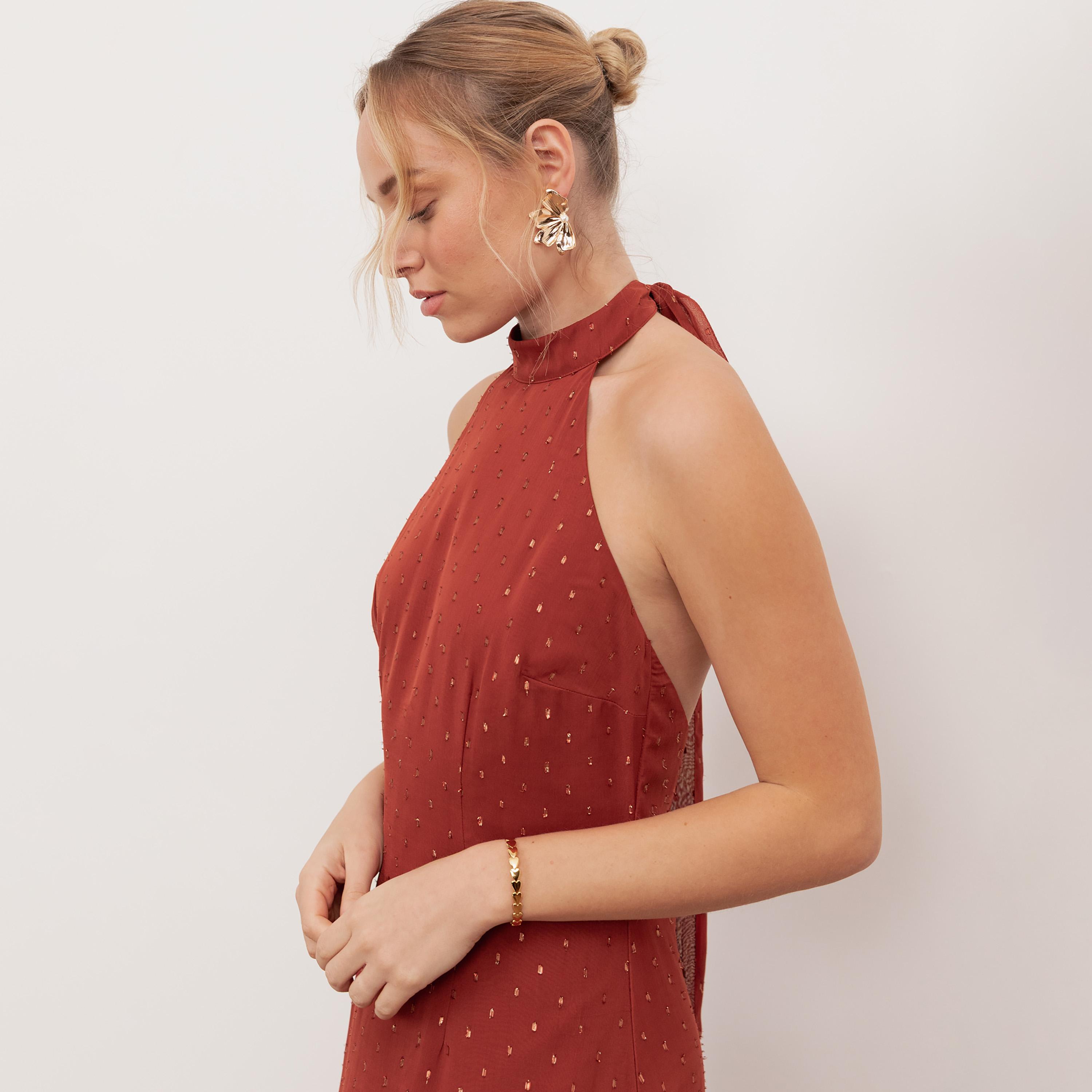 Anaya With Love Dobby georgette Halter Neck Women's Evening Maxi Dress-women-clothing-dresses-image-4