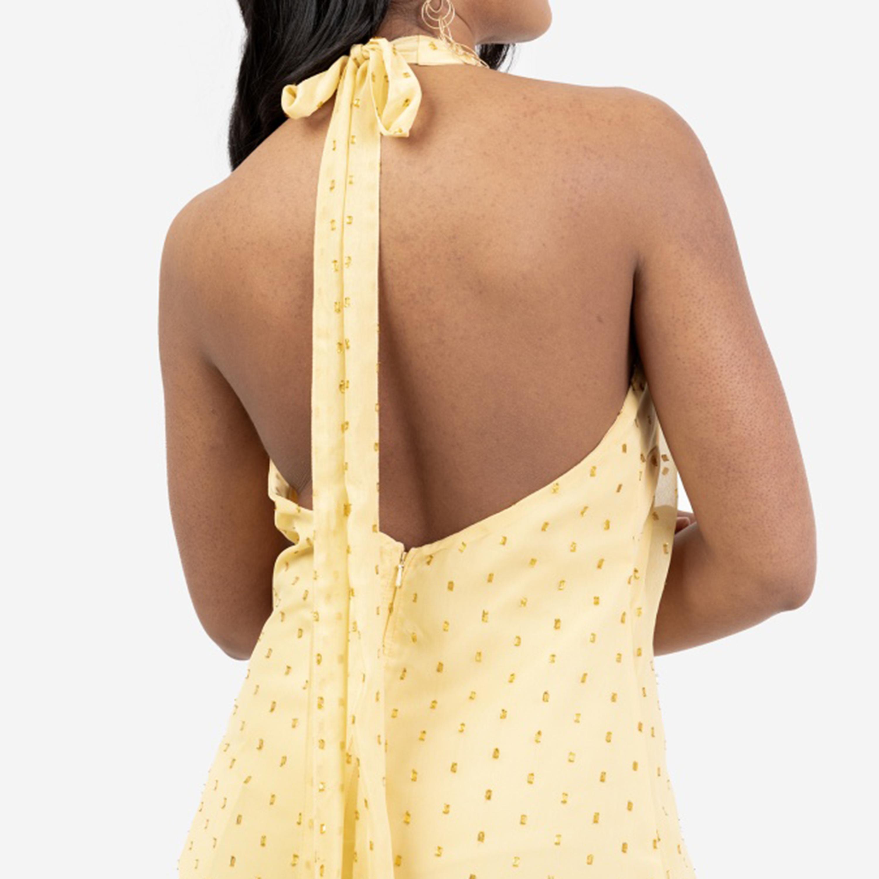 Anaya With Love Dobby georgette Halter Neck Women's Evening Maxi Dress-women-clothing-dresses-image-5
