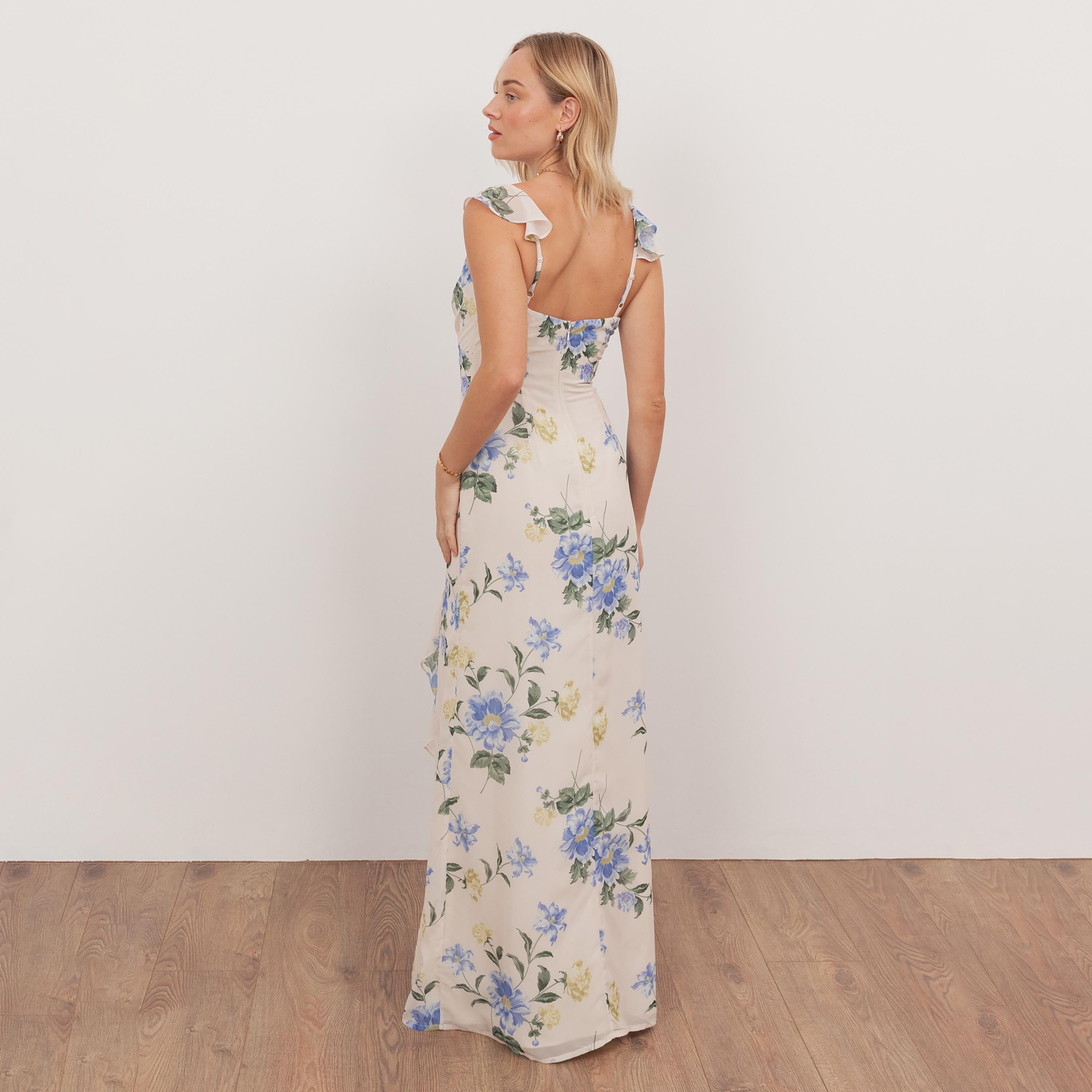 Anaya With Love Burnout Floral Georgette Slit Women's Maxi Dress-women-clothing-dresses-image-2