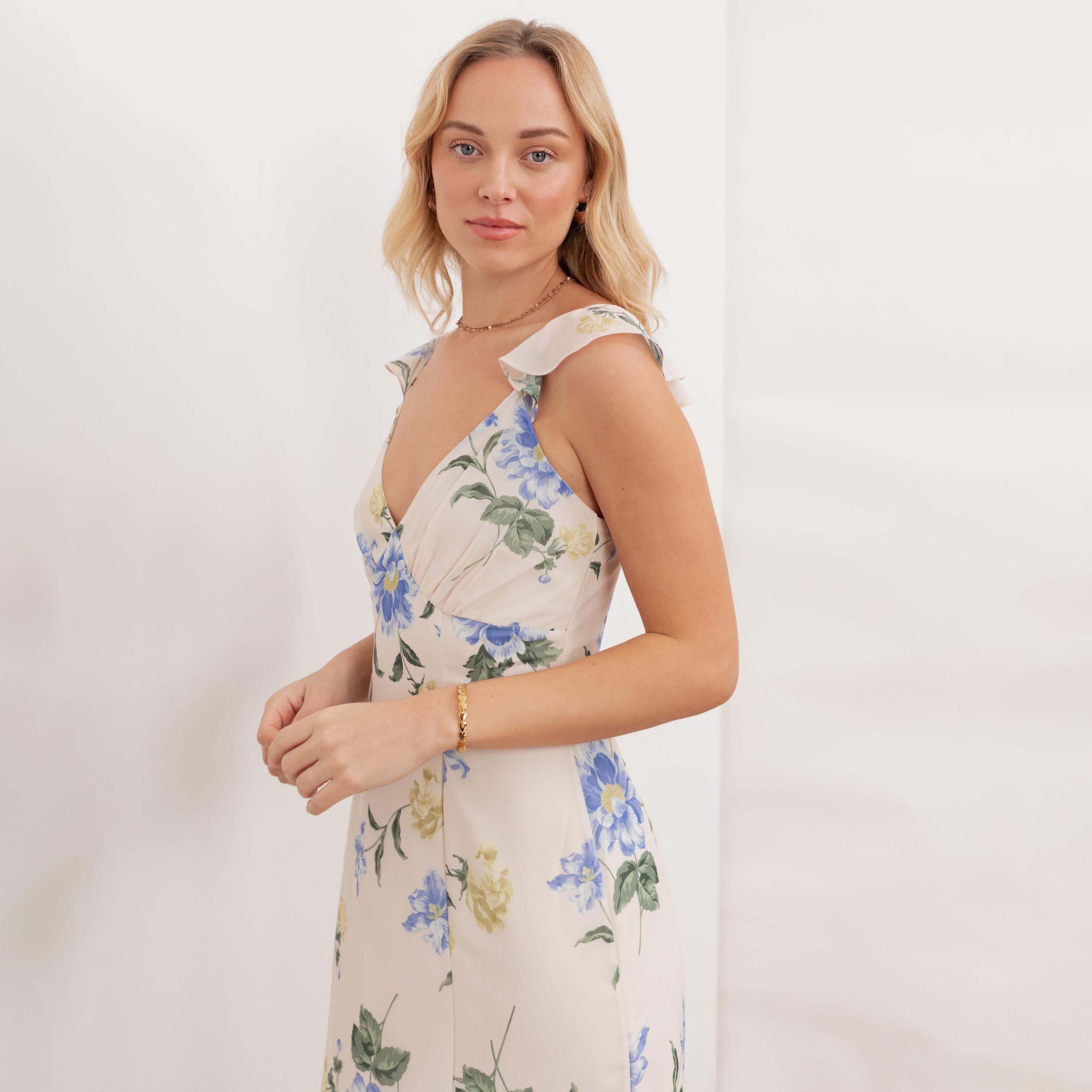 Anaya With Love Burnout Floral Georgette Slit Women's Maxi Dress-women-clothing-dresses-image-4