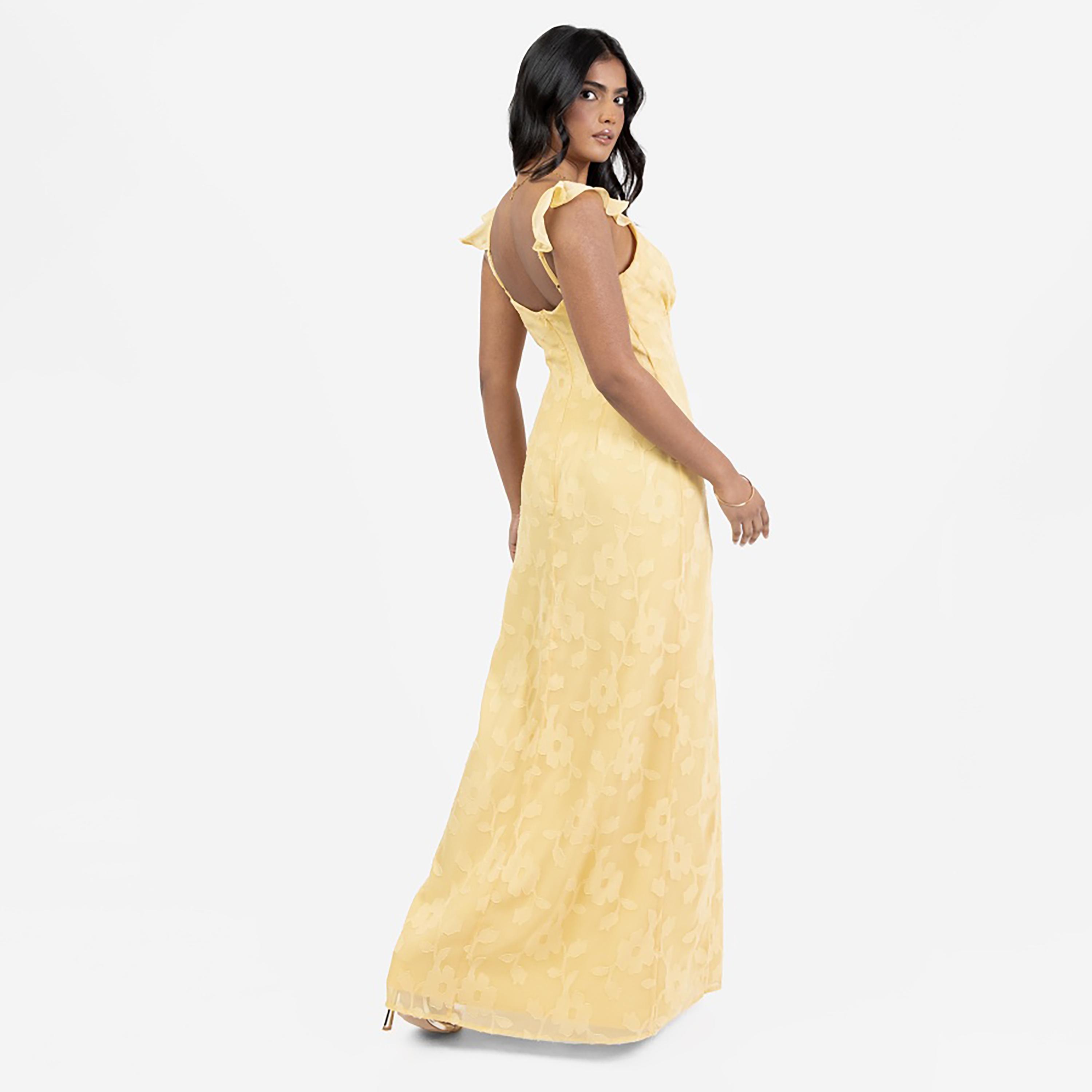 Anaya With Love Burnout Floral Georgette Slit Women's Maxi Dress-women-clothing-dresses-image-2