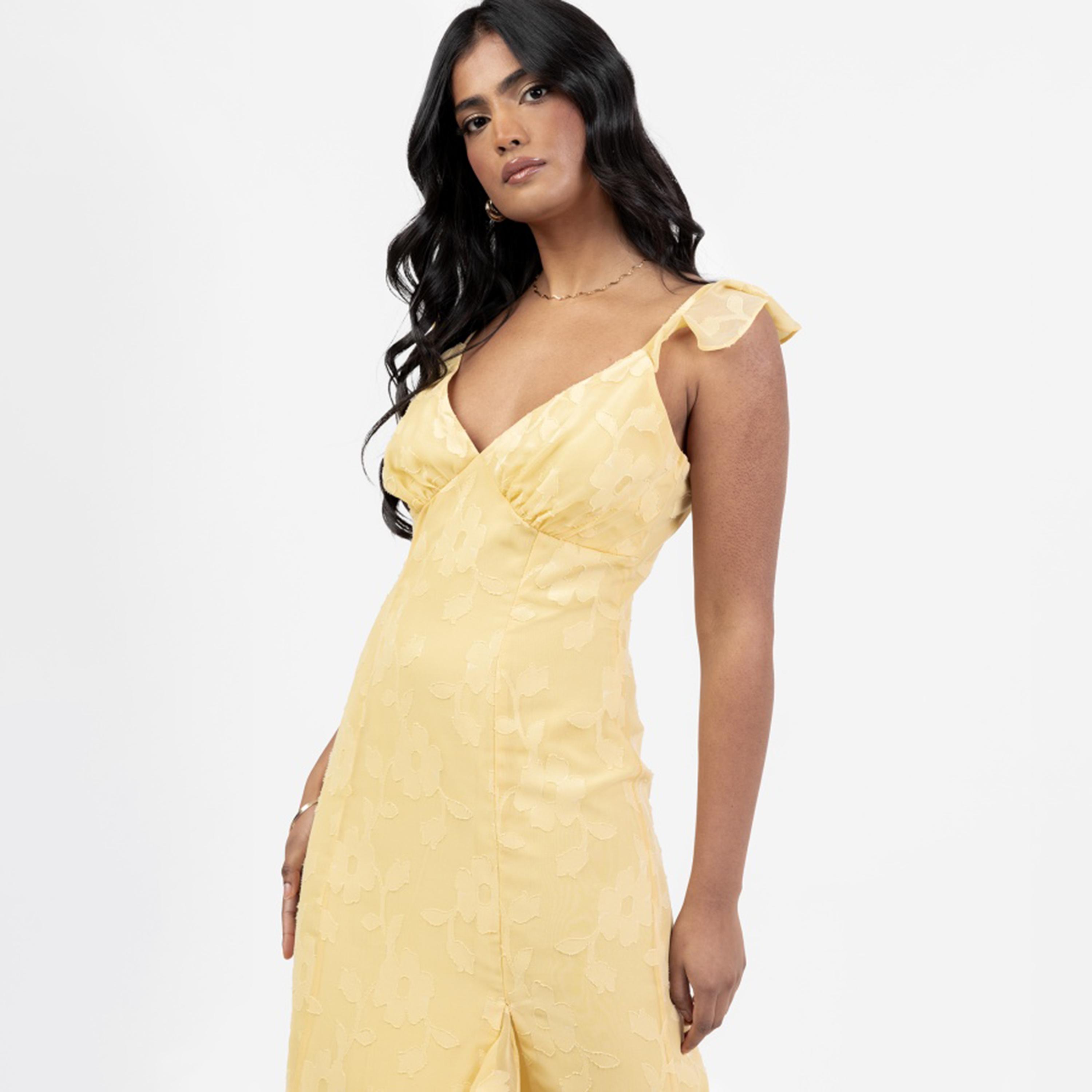 Anaya With Love Burnout Floral Georgette Slit Women's Maxi Dress-women-clothing-dresses-image-3