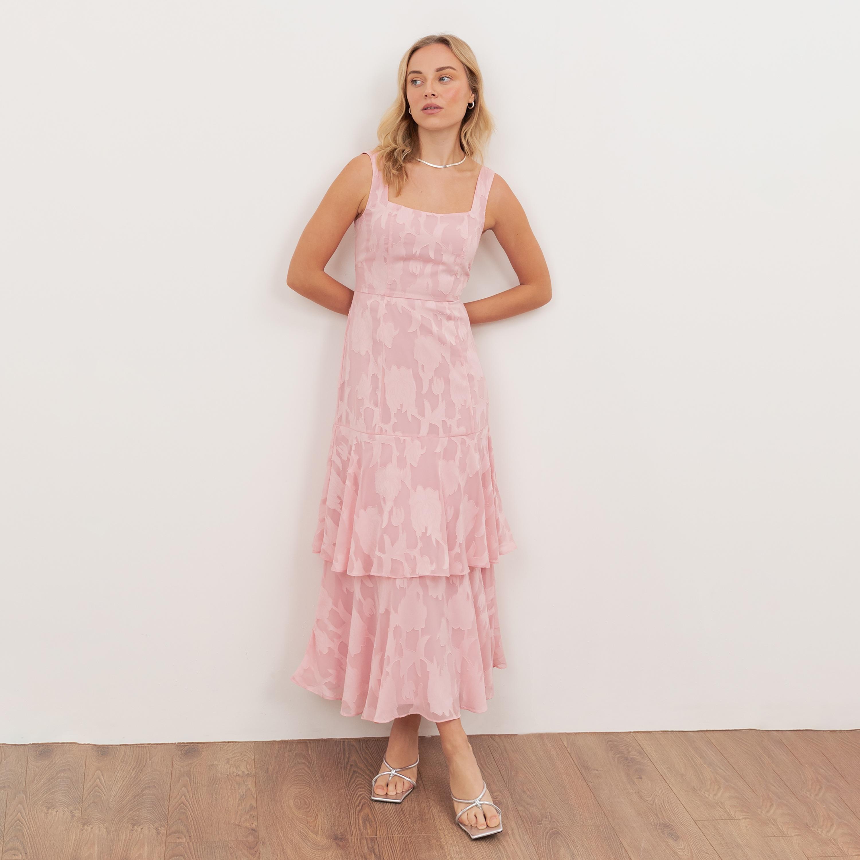 Anaya With Love Burnout Floral Georgette Square Neck Layered Women's Midaxi Dress-women-clothing-dresses-image-6