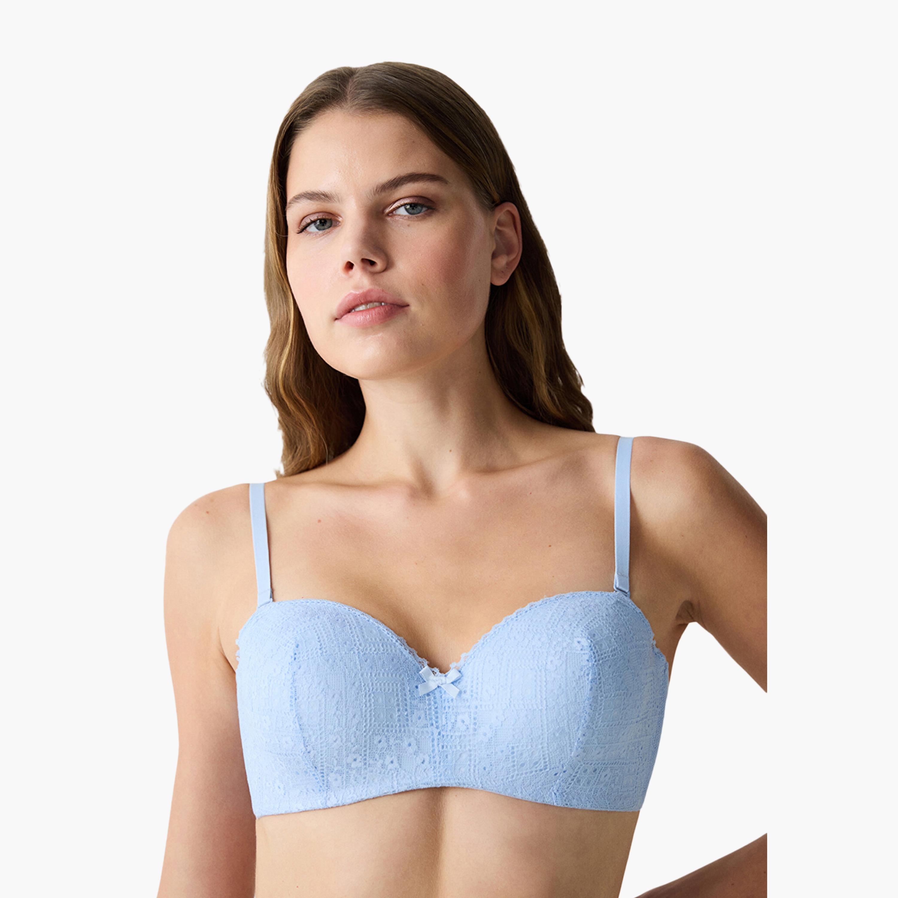 Penti Lotus Sutyen Light Blue Wired Medium Support Padded Women's Balconette Bra-women-clothing-lingerie-bras-image-2