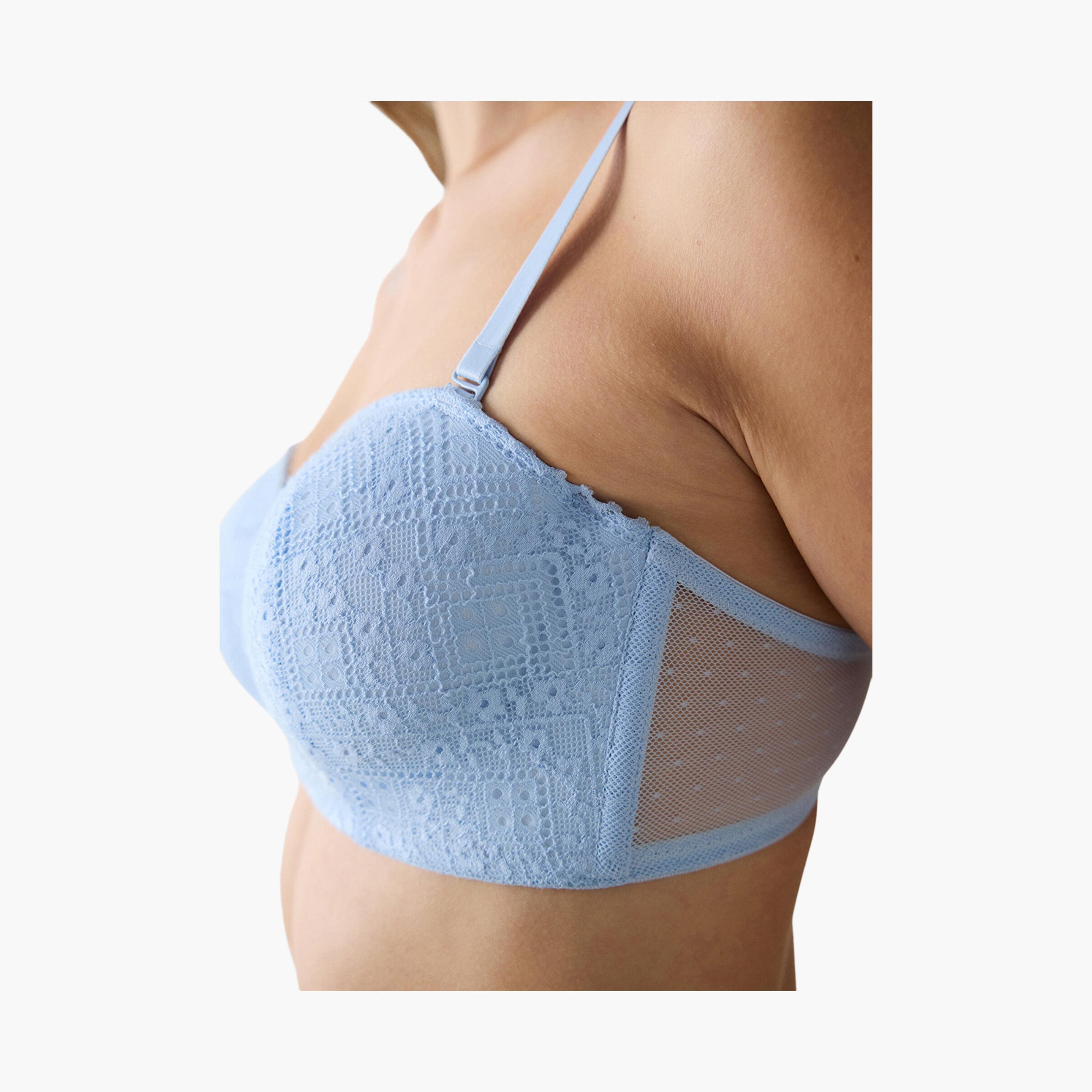 Penti Lotus Sutyen Light Blue Wired Medium Support Padded Women's Balconette Bra-women-clothing-lingerie-bras-image-5