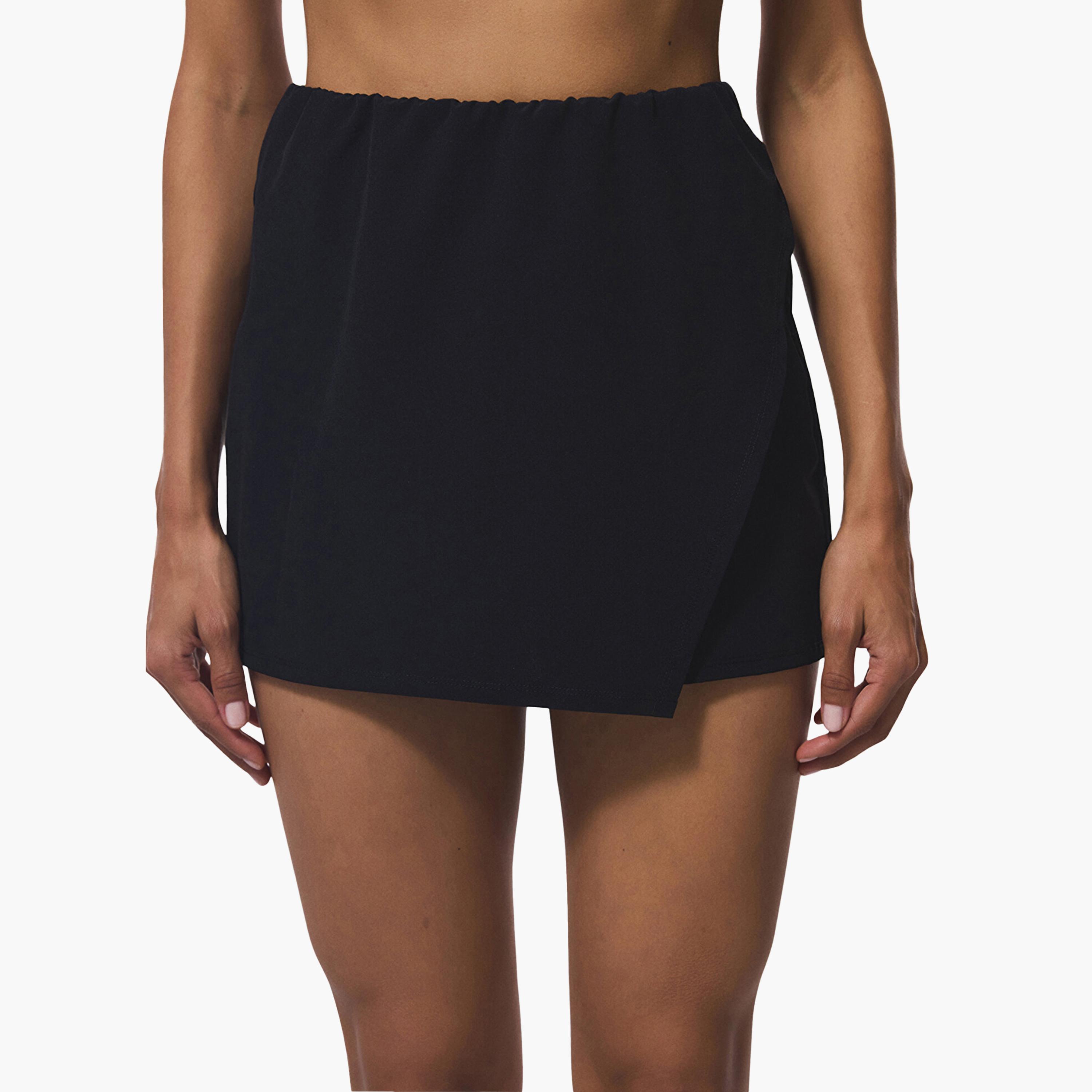 Penti Black Plain Women's Swim Skorts-women-clothing-swimandbeach-beachwear-image-1