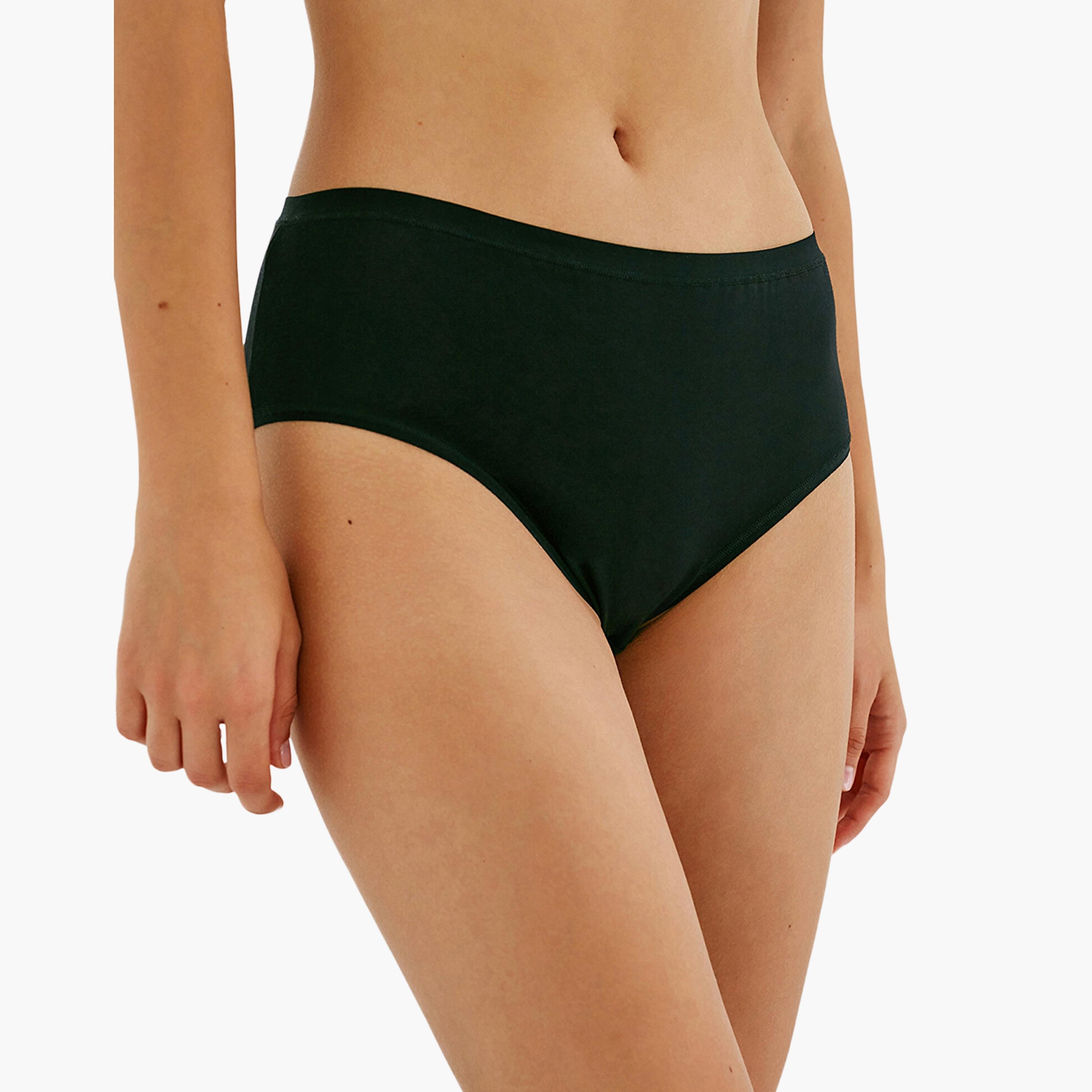 Penti Fresh Basic Black Full Coverage Women's Classic Brief Panty-women-clothing-lingerie-panties-image-1