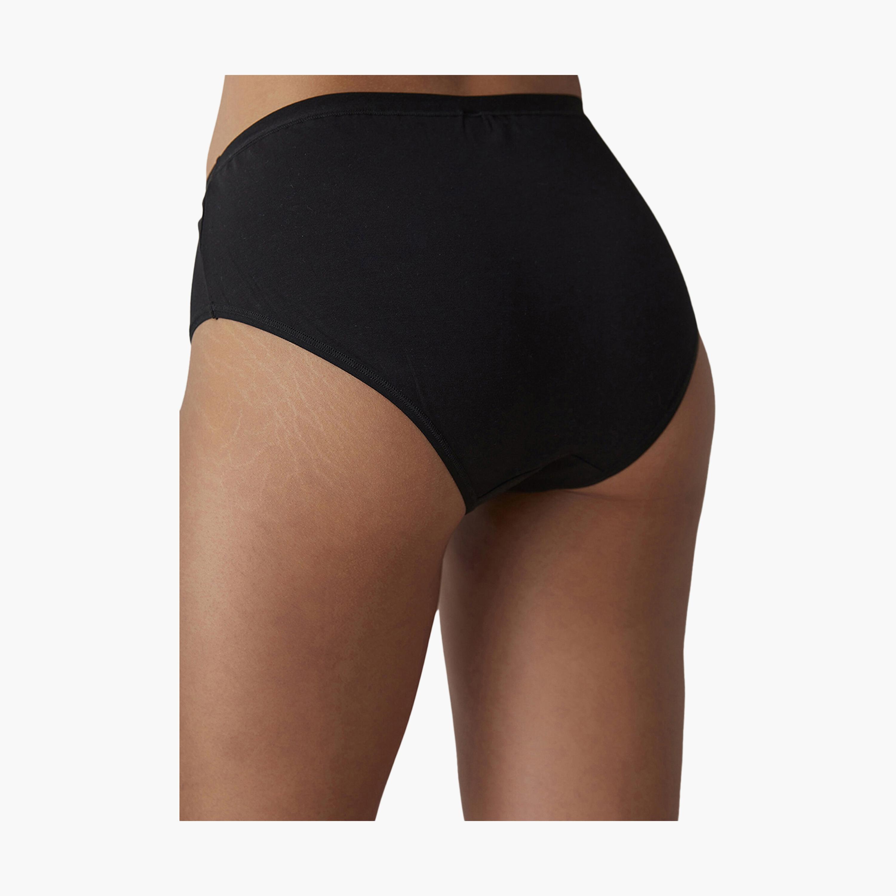 Penti Fresh Basic Black Full Coverage Women's Classic Brief Panty-women-clothing-lingerie-panties-image-3