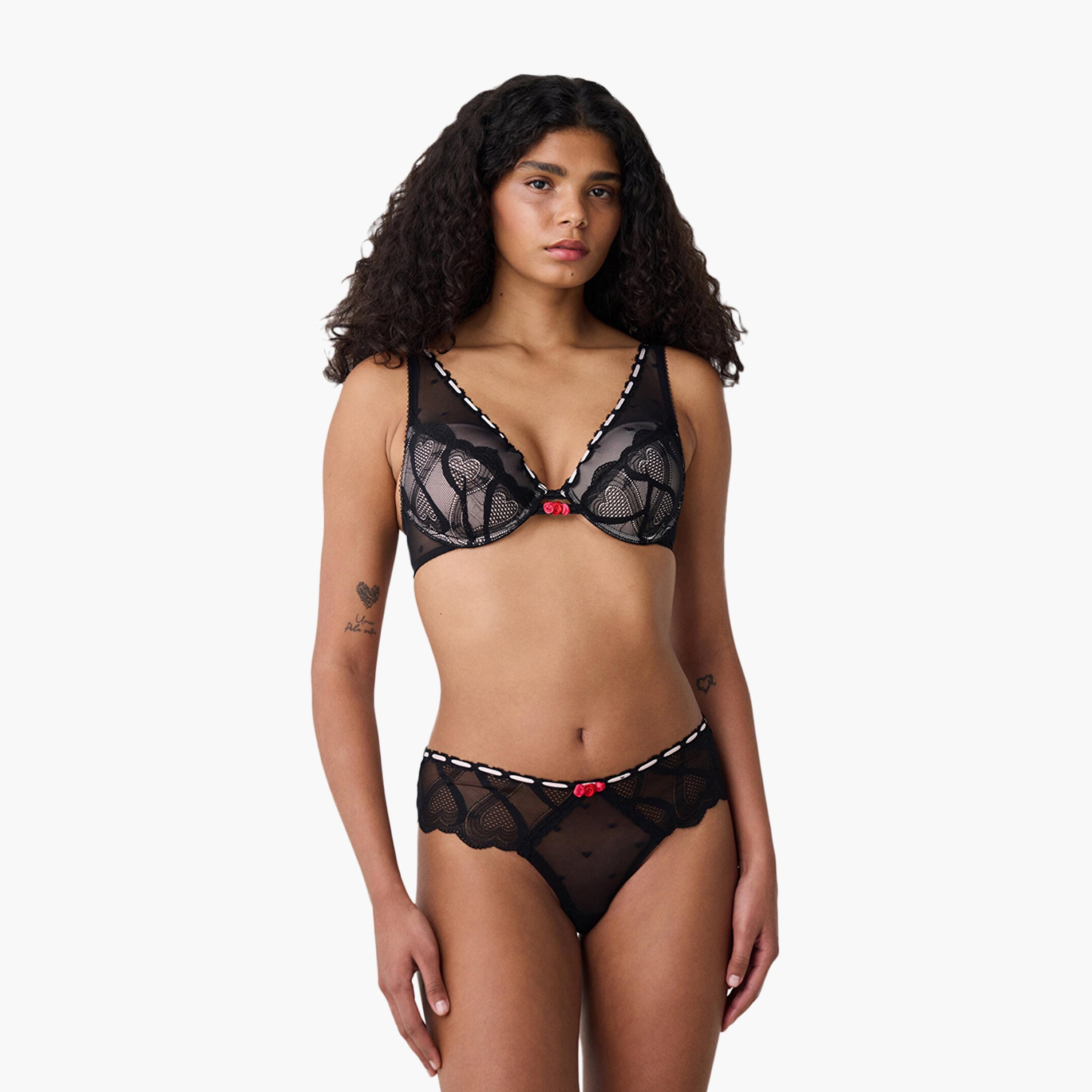 Penti Apex Sutyen Black Wired Light Support Padded Women's Plunge Bra-women-clothing-lingerie-bras-image-3