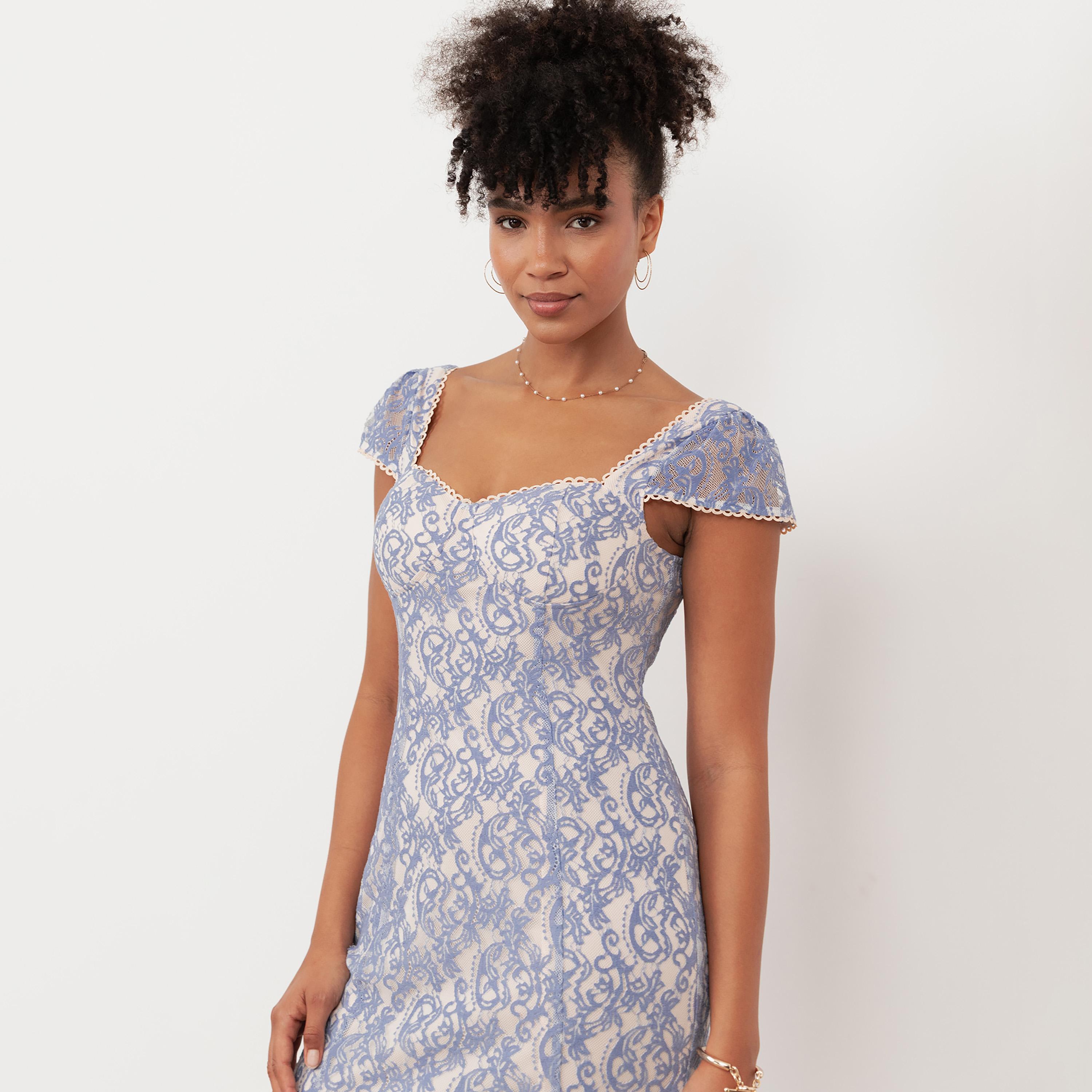 Maya Deluxe Light Blue All-Over Lace Sweetheart Neck Cap Sleeves Women's Midi Dress-women-clothing-dresses-image-4
