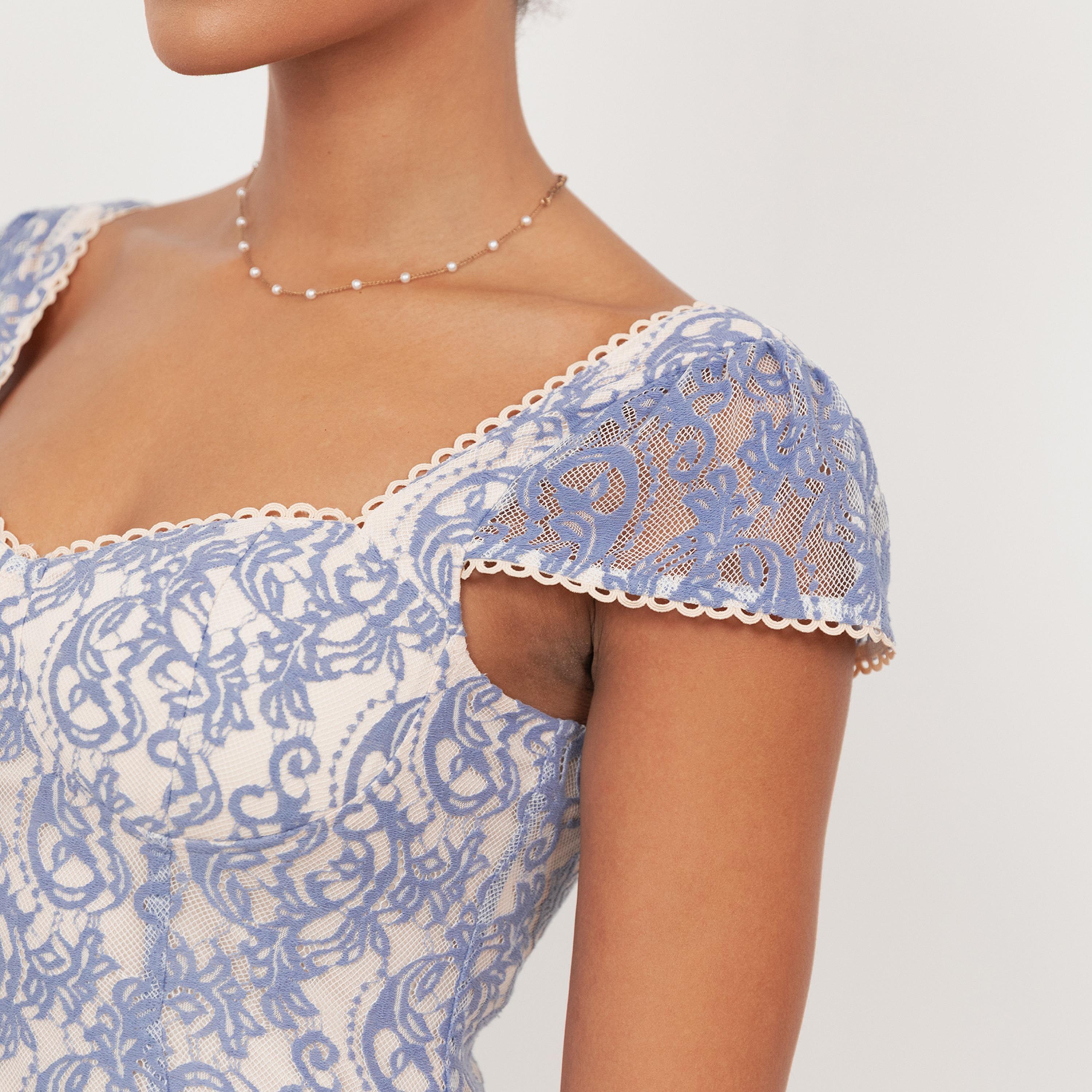 Maya Deluxe Light Blue All-Over Lace Sweetheart Neck Cap Sleeves Women's Midi Dress-women-clothing-dresses-image-6