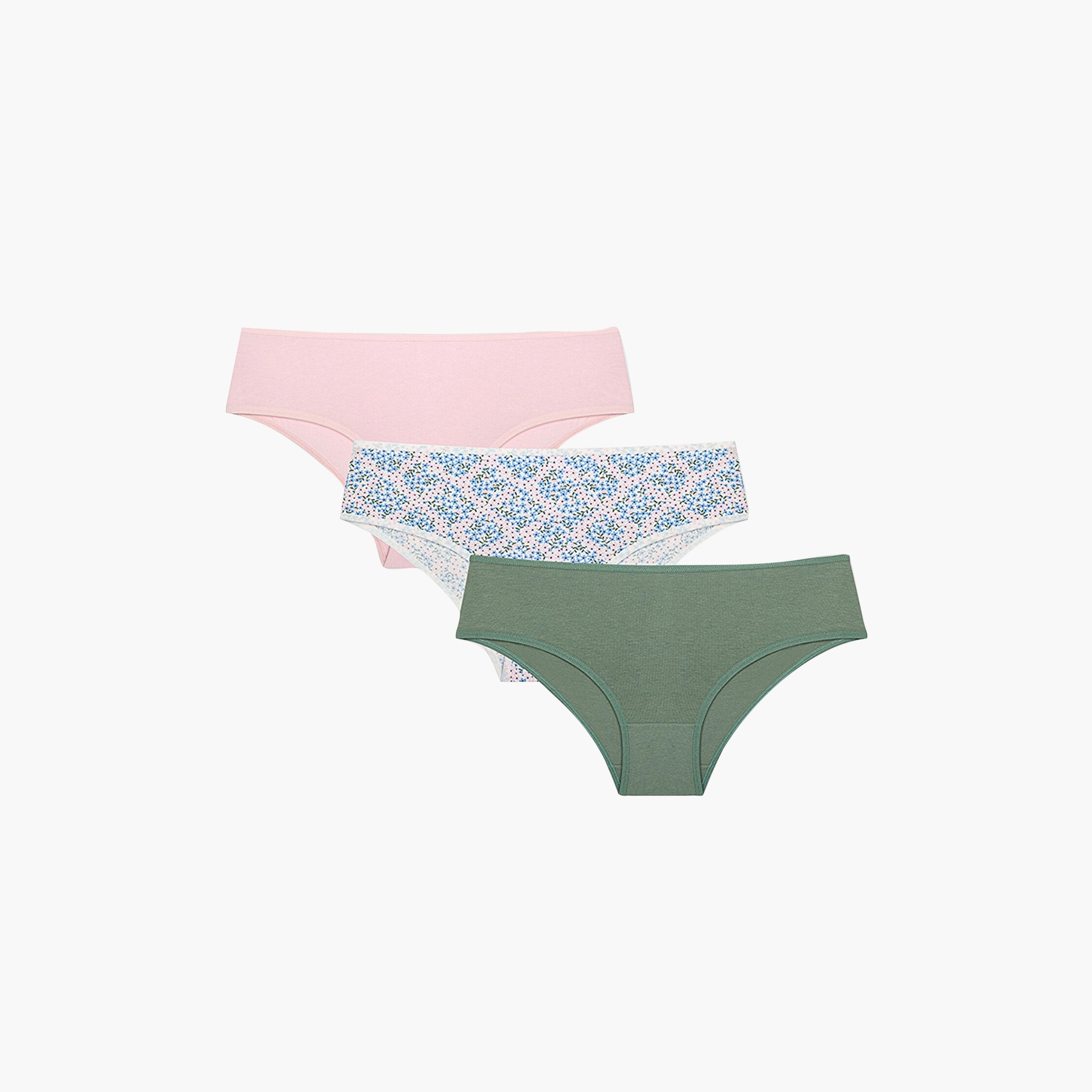 مجموعة من 3 قطع بيكيني نسائية متوسطة التغطية متعددة الألوان سويت بوكيه من بينتي-women-clothing-lingerie-panties-image-2