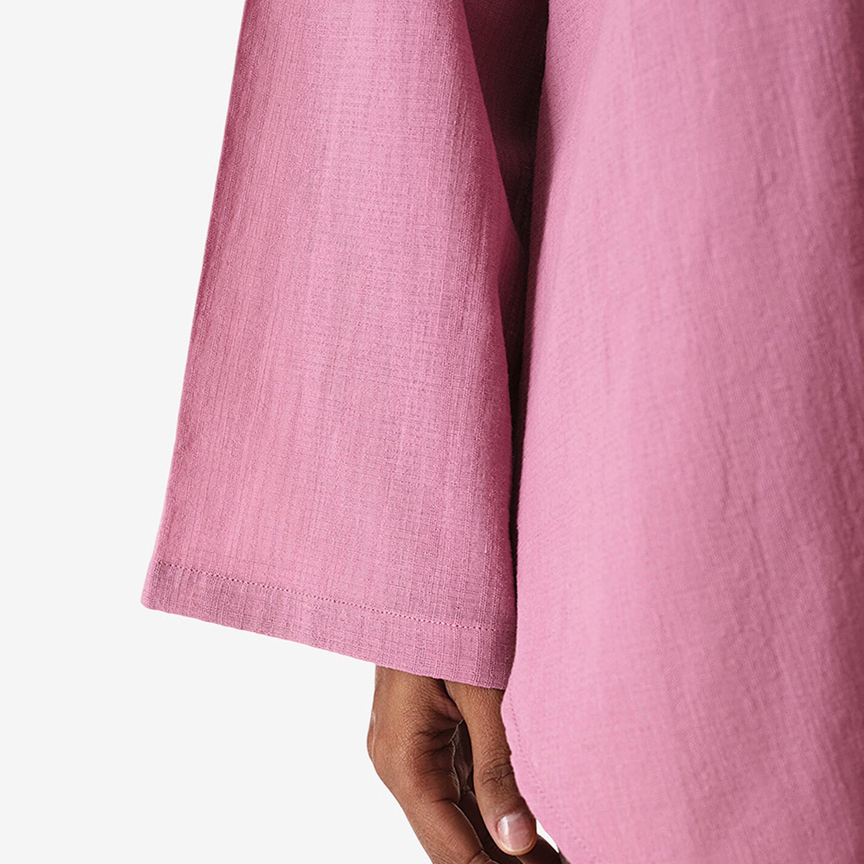 Penti Rose Pink Plain Collared Women's Shirt-women-clothing-swimandbeach-beachwear-image-4