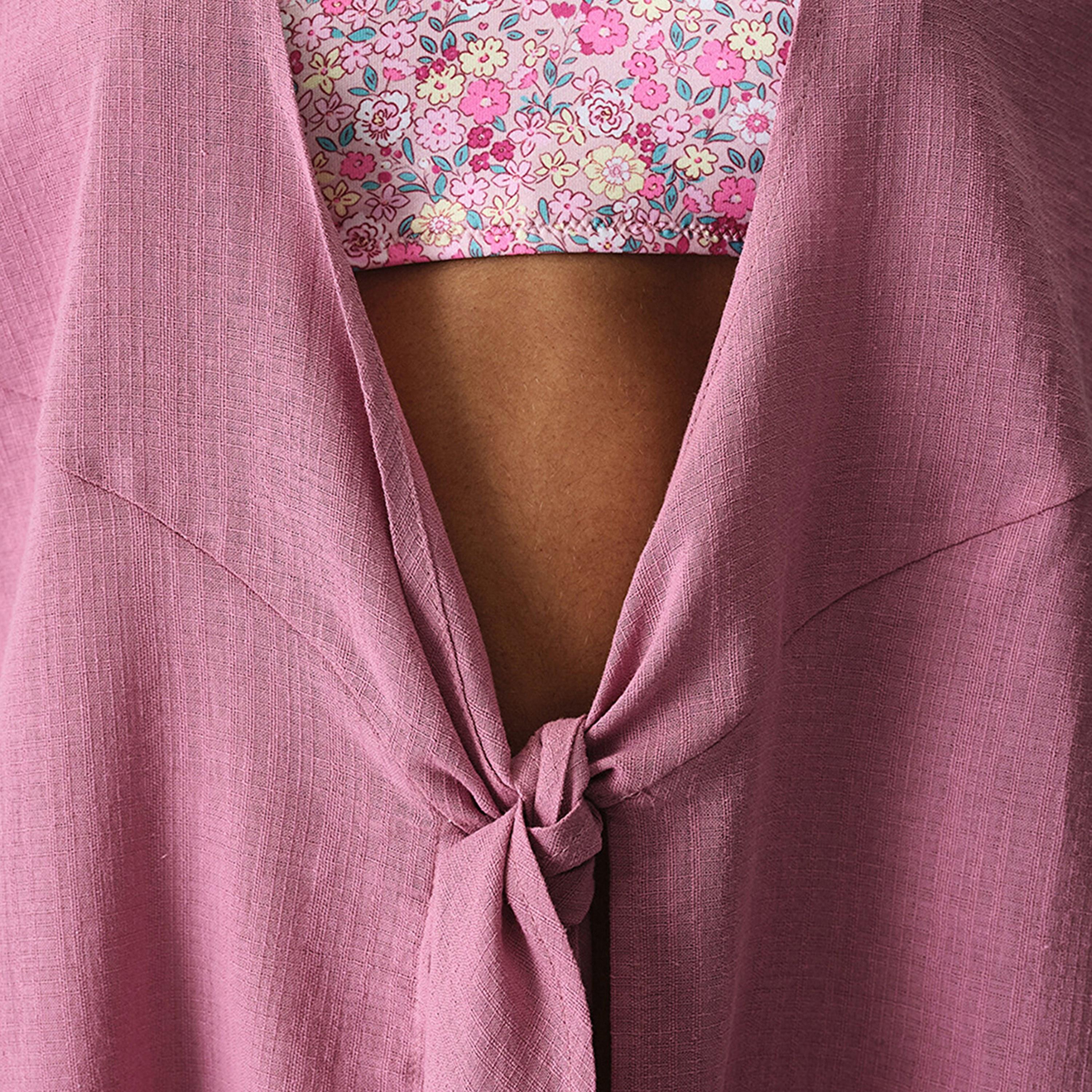 Penti Rose Pink Plain Collared Women's Shirt-women-clothing-swimandbeach-beachwear-image-5
