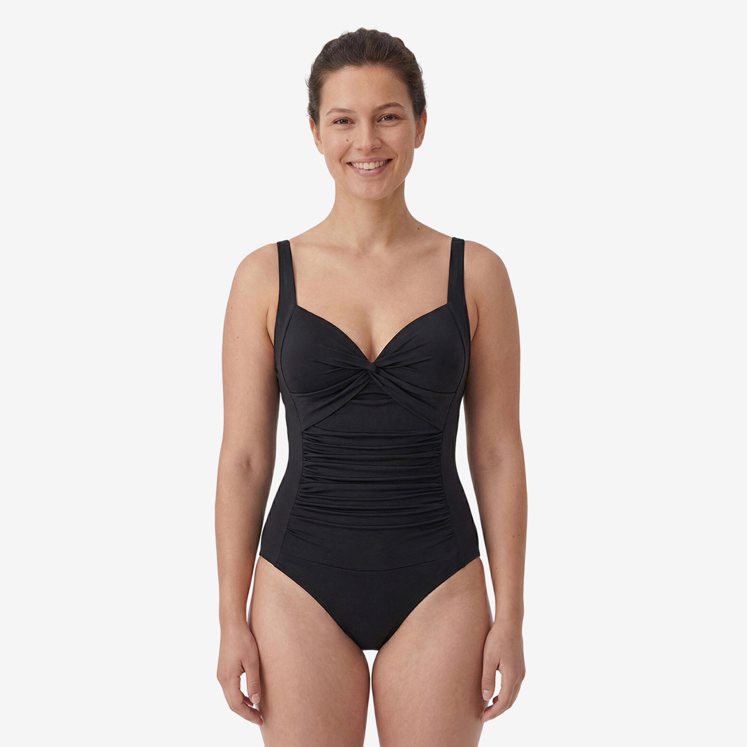 Penti Black Ruched Sweetheart Neck Women's Swimsuit-sports-gear-swimming-women-image-1