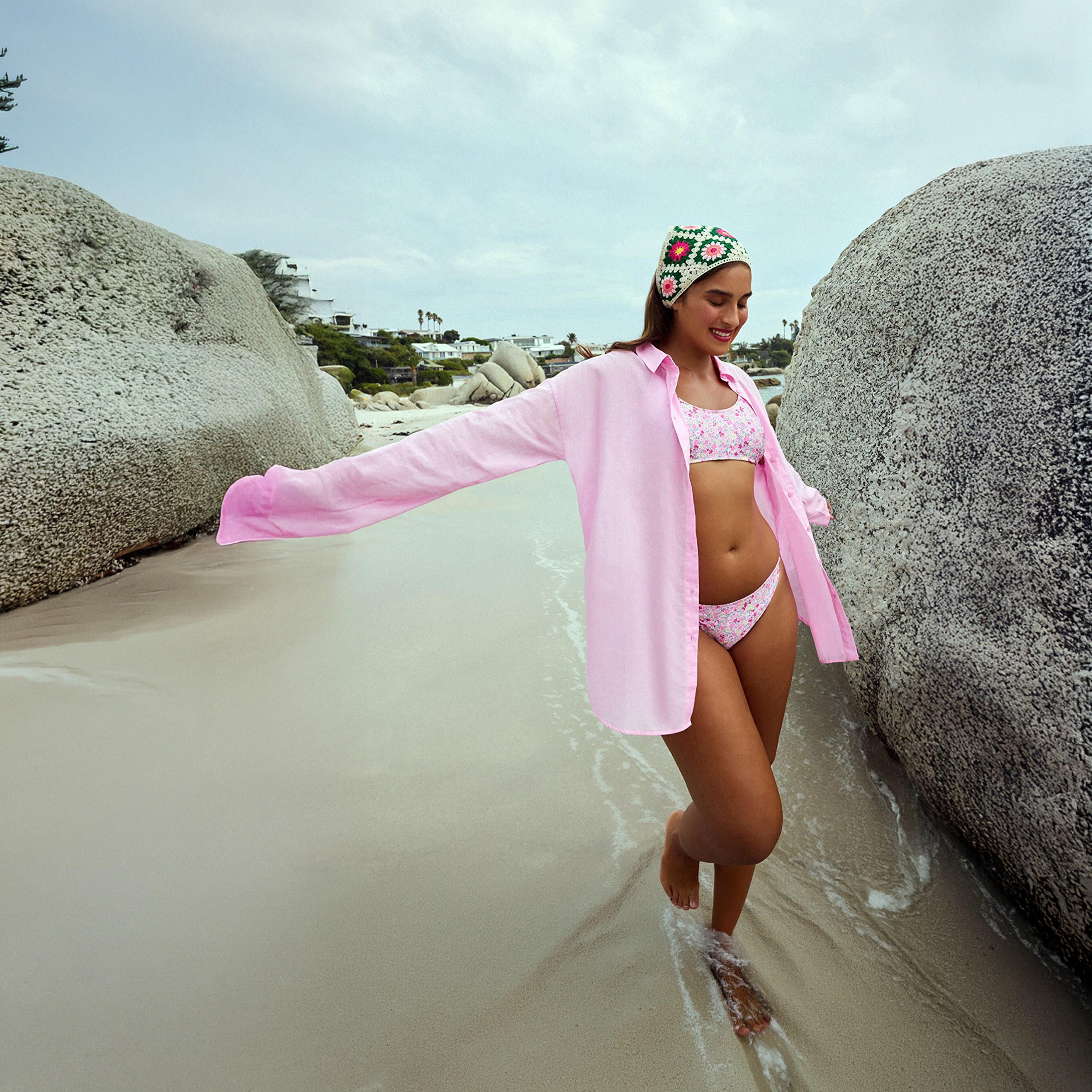 Penti Pink Plain Collared Women's Shirt-women-clothing-swimandbeach-beachwear-image-4