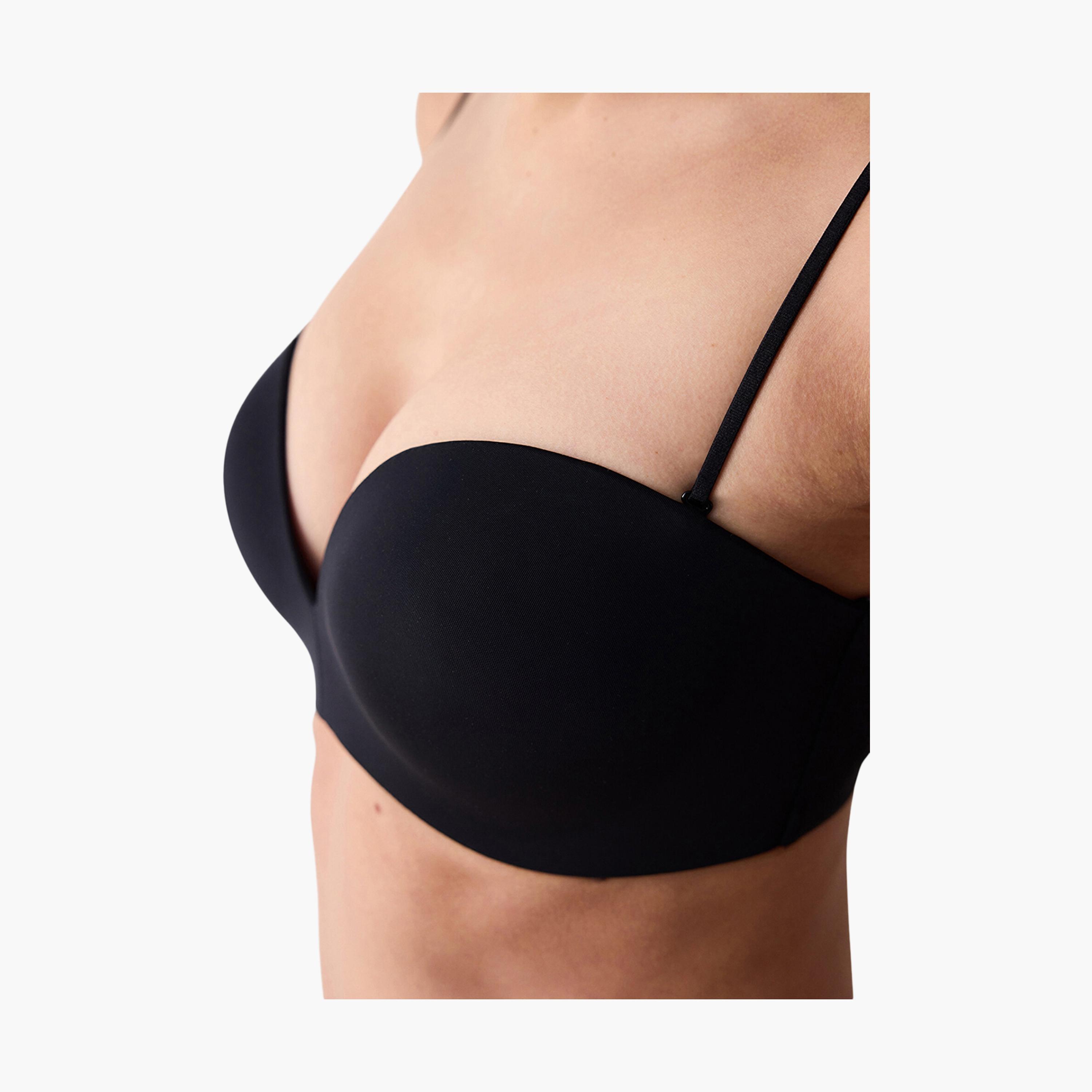 Penti Deep Decolette Black Non-Wired Medium Support Padded Women's Push-Up Bra-women-clothing-lingerie-bras-image-5