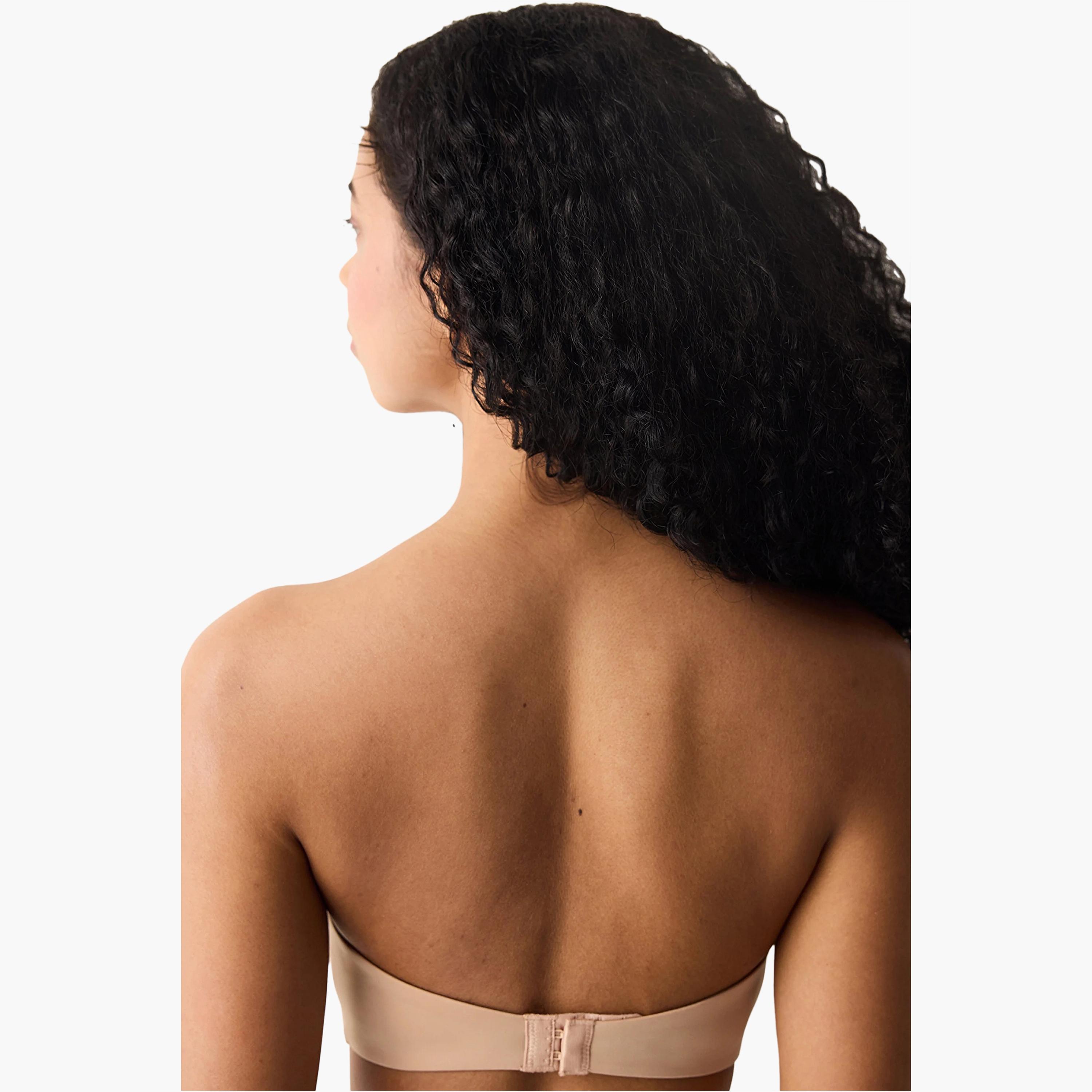 Penti Deep Decolette Beige Non-Wired Medium Support Padded Women's Strapless Bra-women-clothing-lingerie-bras-image-3