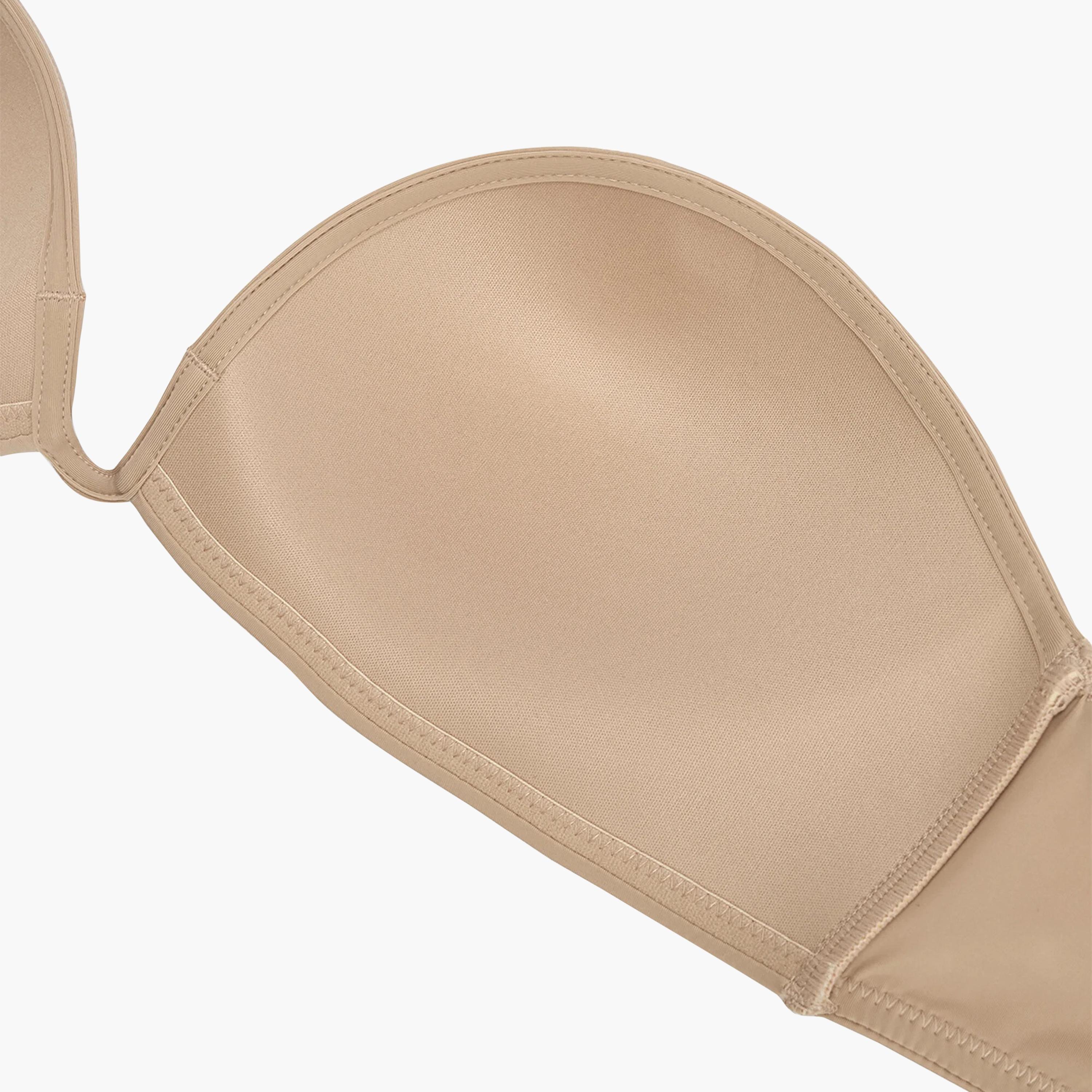 Penti Deep Decolette Beige Non-Wired Medium Support Padded Women's Strapless Bra-women-clothing-lingerie-bras-image-8