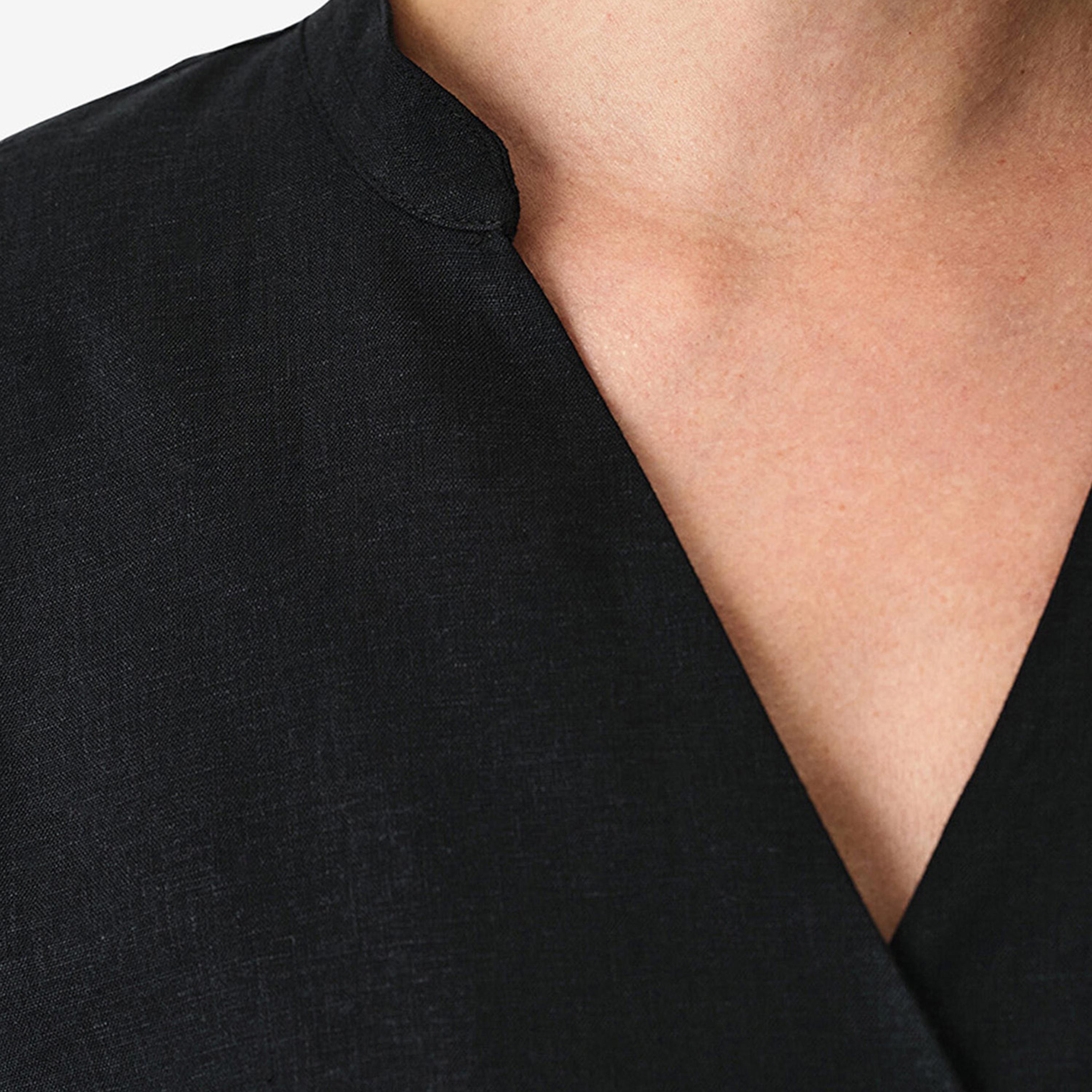 Penti Relaxed Fit Plain Mandarin Collar Short Sleeves Women's Shirt-women-clothing-swimandbeach-beachwear-image-4