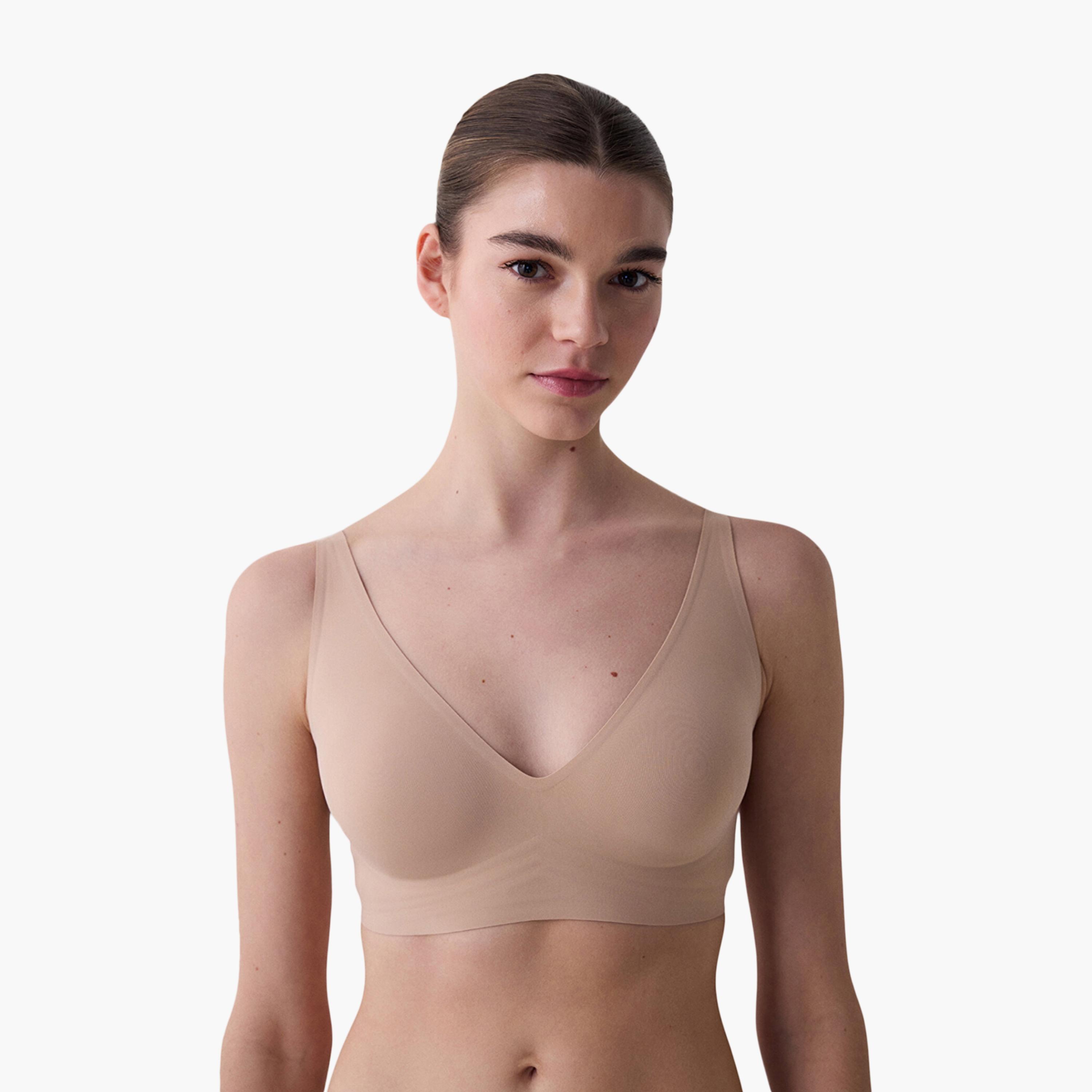حمالة صدر نسائية مبطنة خفيفة الوزن غير سلكية إنفيزيبل كومفورت باللون البيج من بينتي-women-clothing-lingerie-bras-image-1
