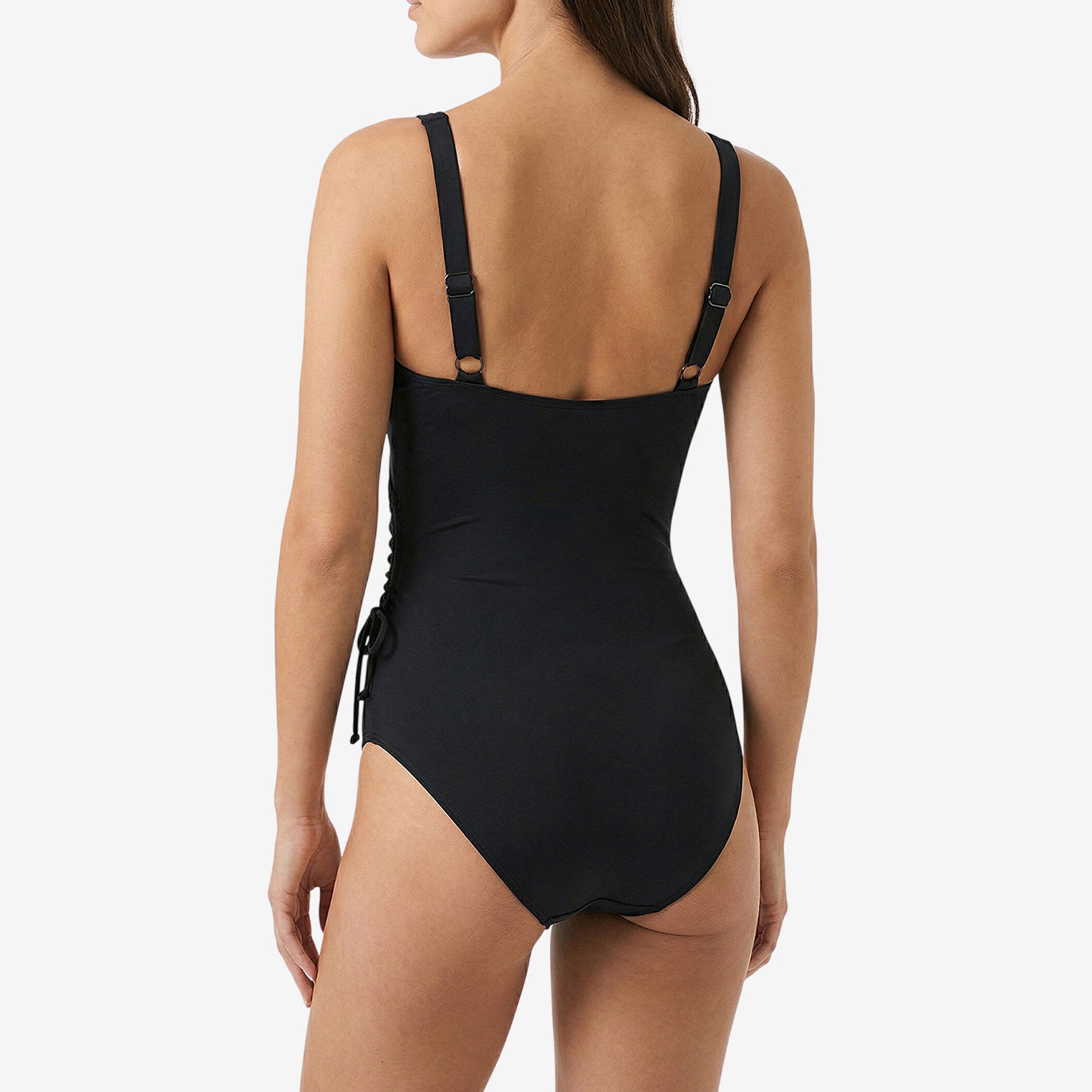 Penti Black Plain Surplice Neck Women's Swimsuit-sports-gear-swimming-women-image-2